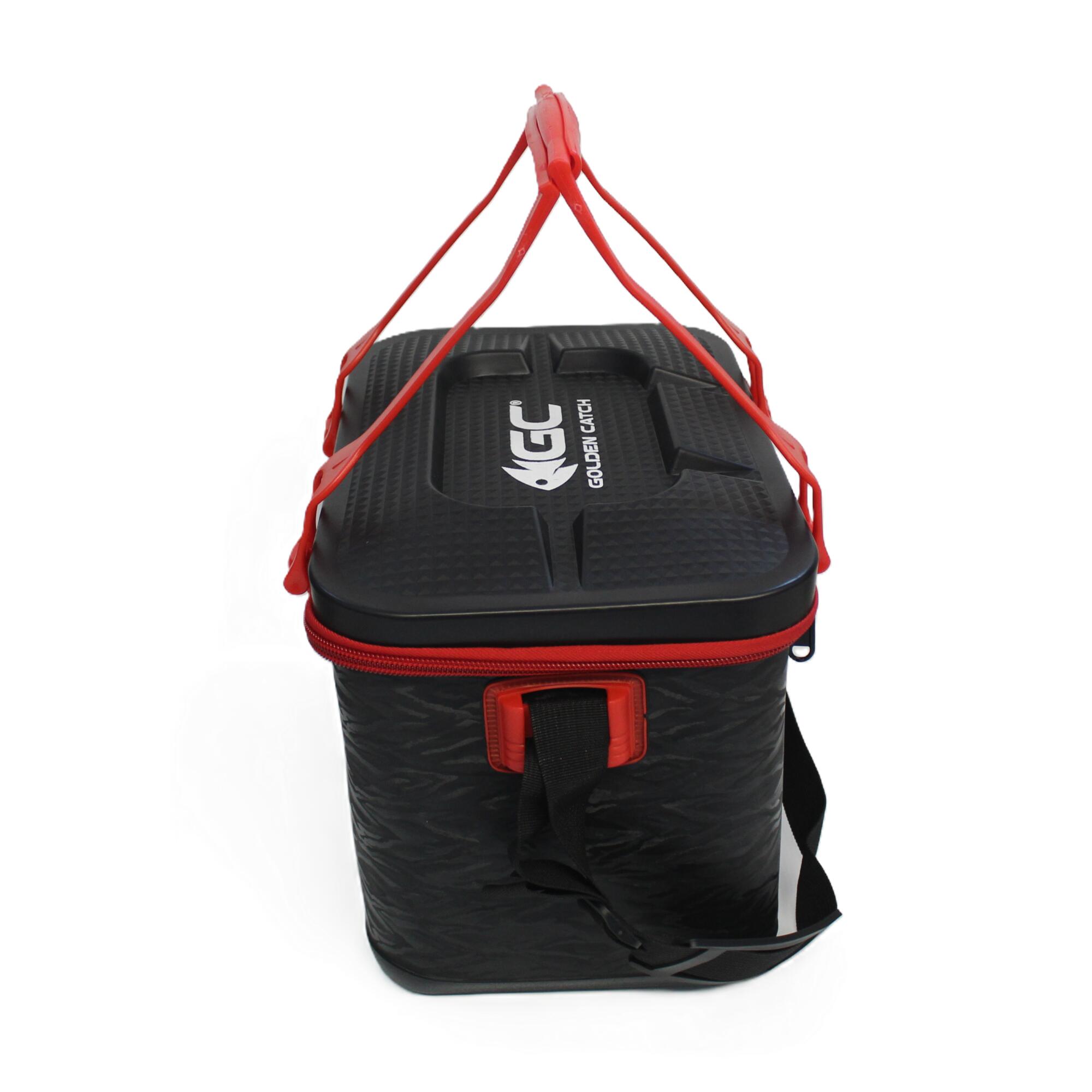 Borsa eva pesca Golden Catch Bakkan rod stand XL nero 38L impermeabile 4/4