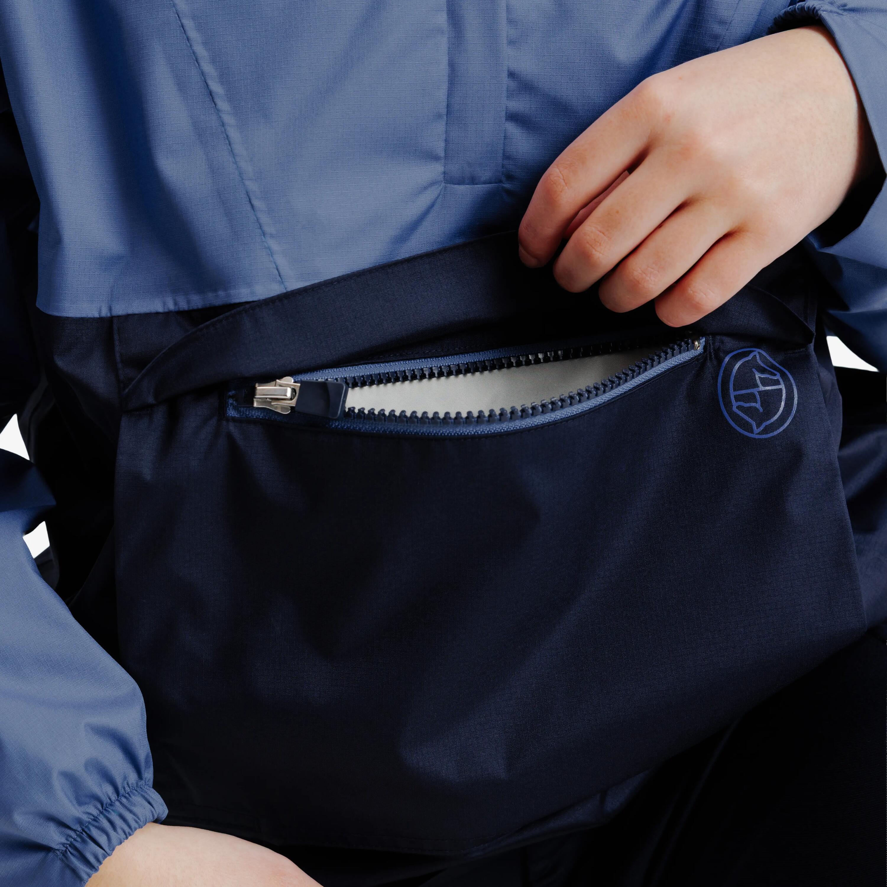 Veste coupe-vent imperméable junior - Bleu comète 6/10