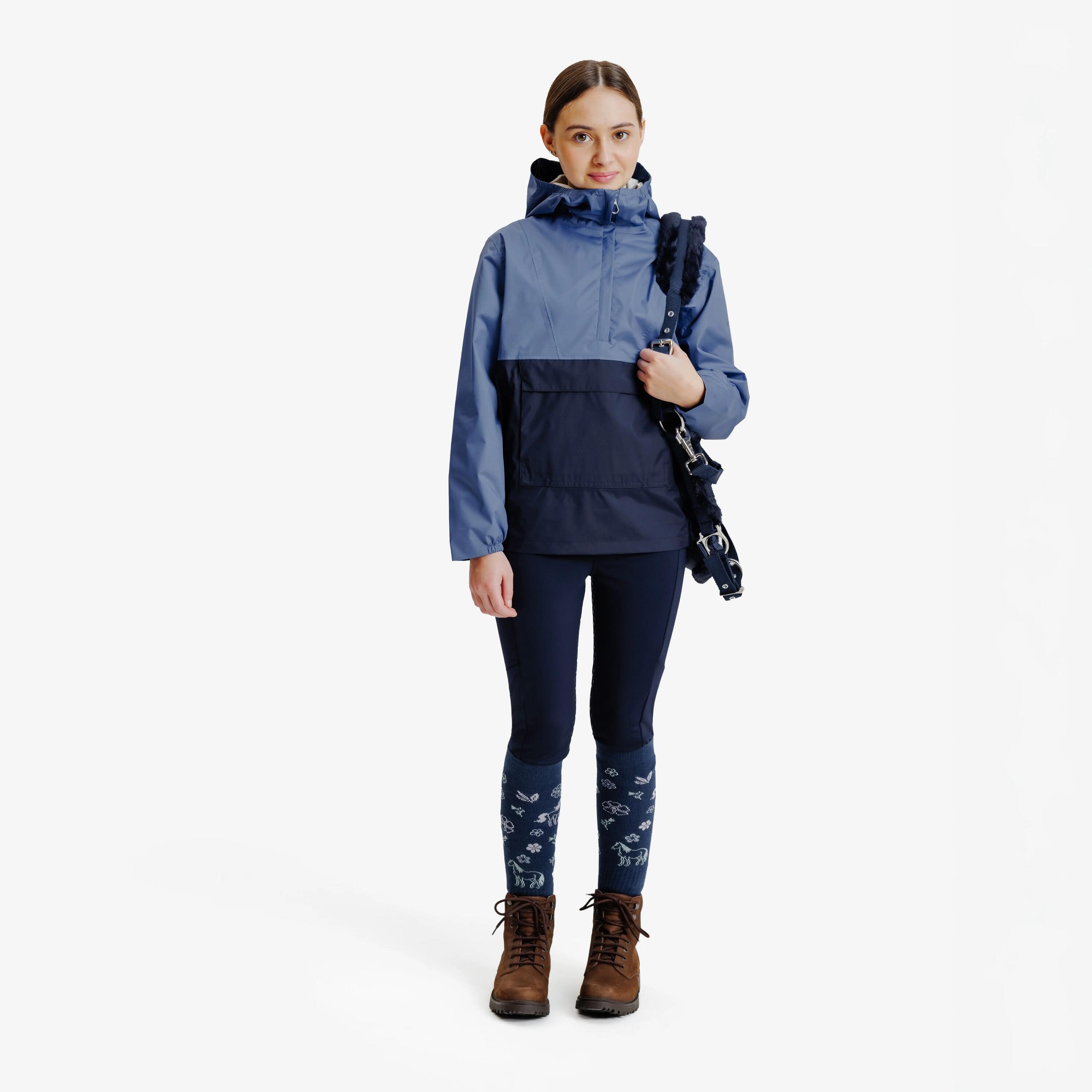 Veste coupe-vent imperméable junior - Bleu comète 2/10