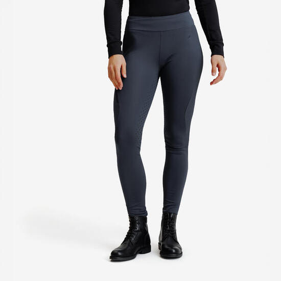 Legging chaud équitation hiver femme basanes silicone gris