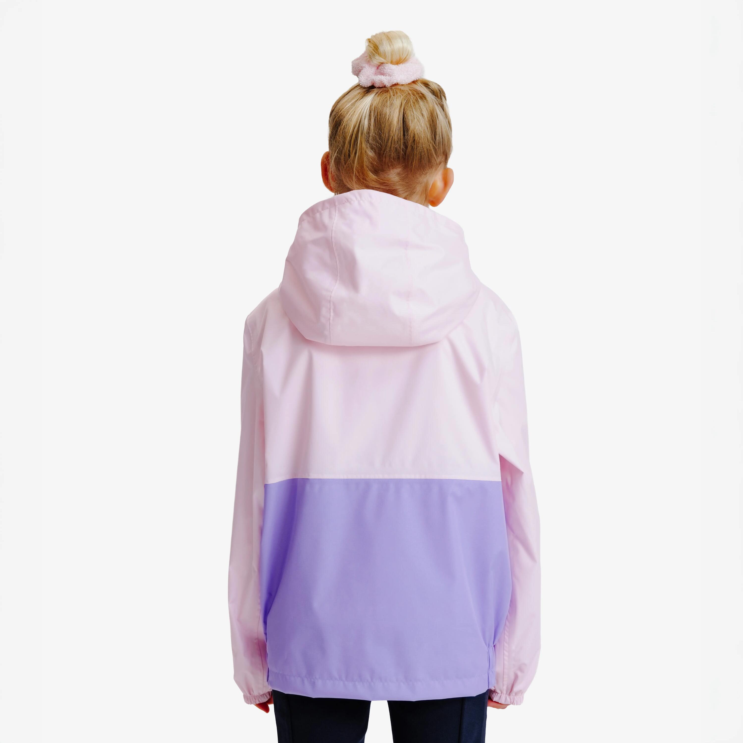 Casaco Corta-vento Impermeável de Equitação Criança Rosa Pastel 5/8