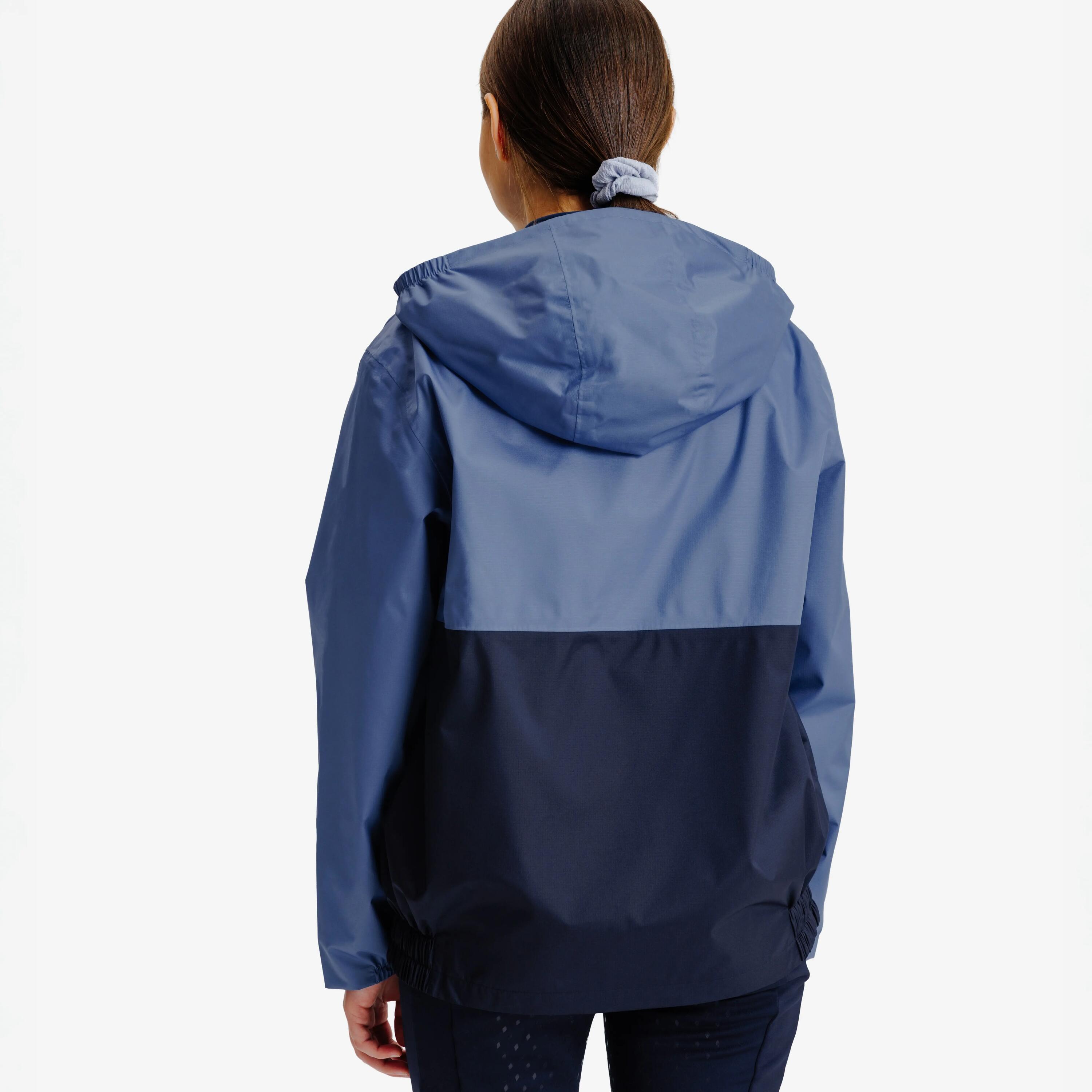Veste coupe-vent imperméable junior - Bleu comète 4/10