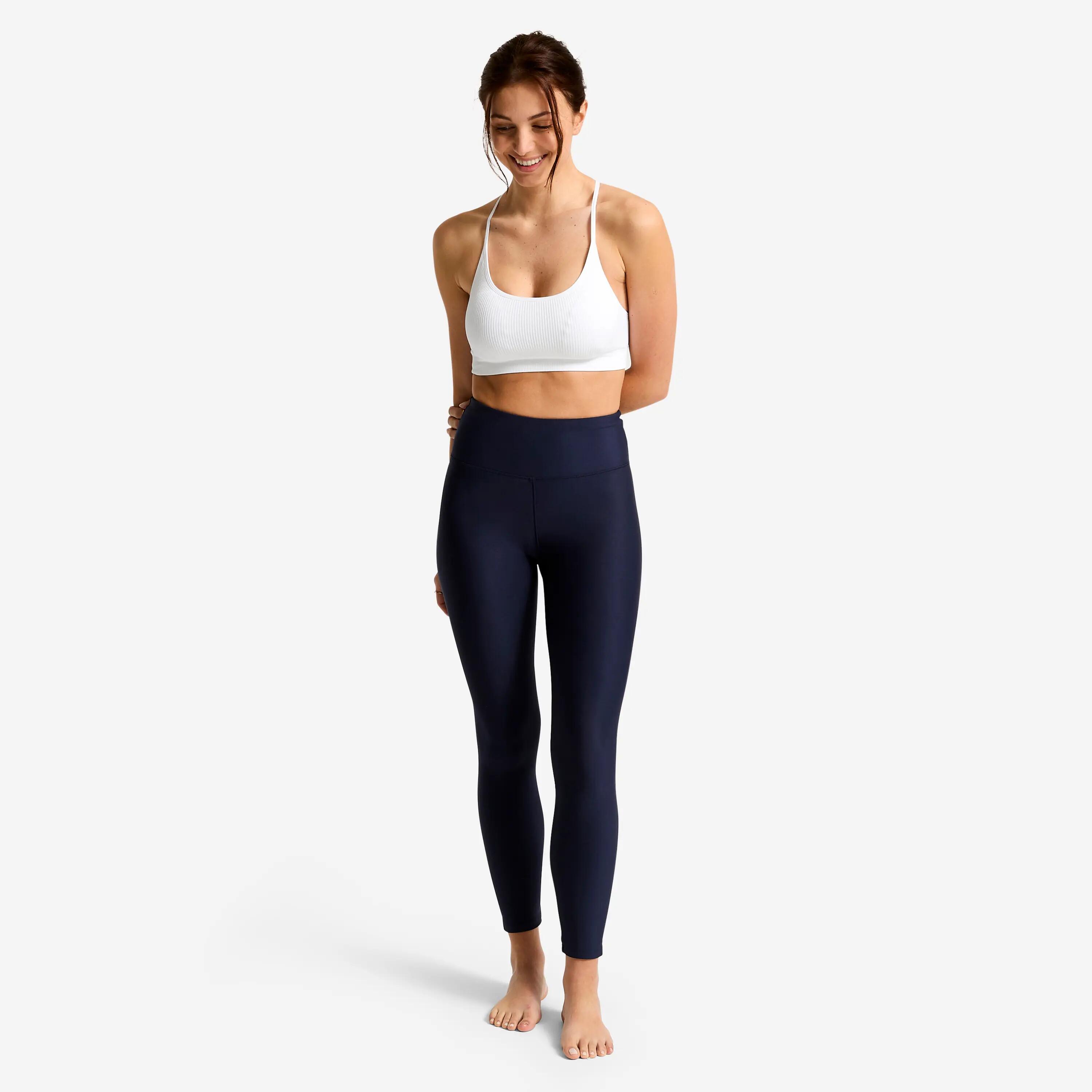 Reggiseno sportivo donna palestra bralette a costine sostegno leggero bianco 2/8