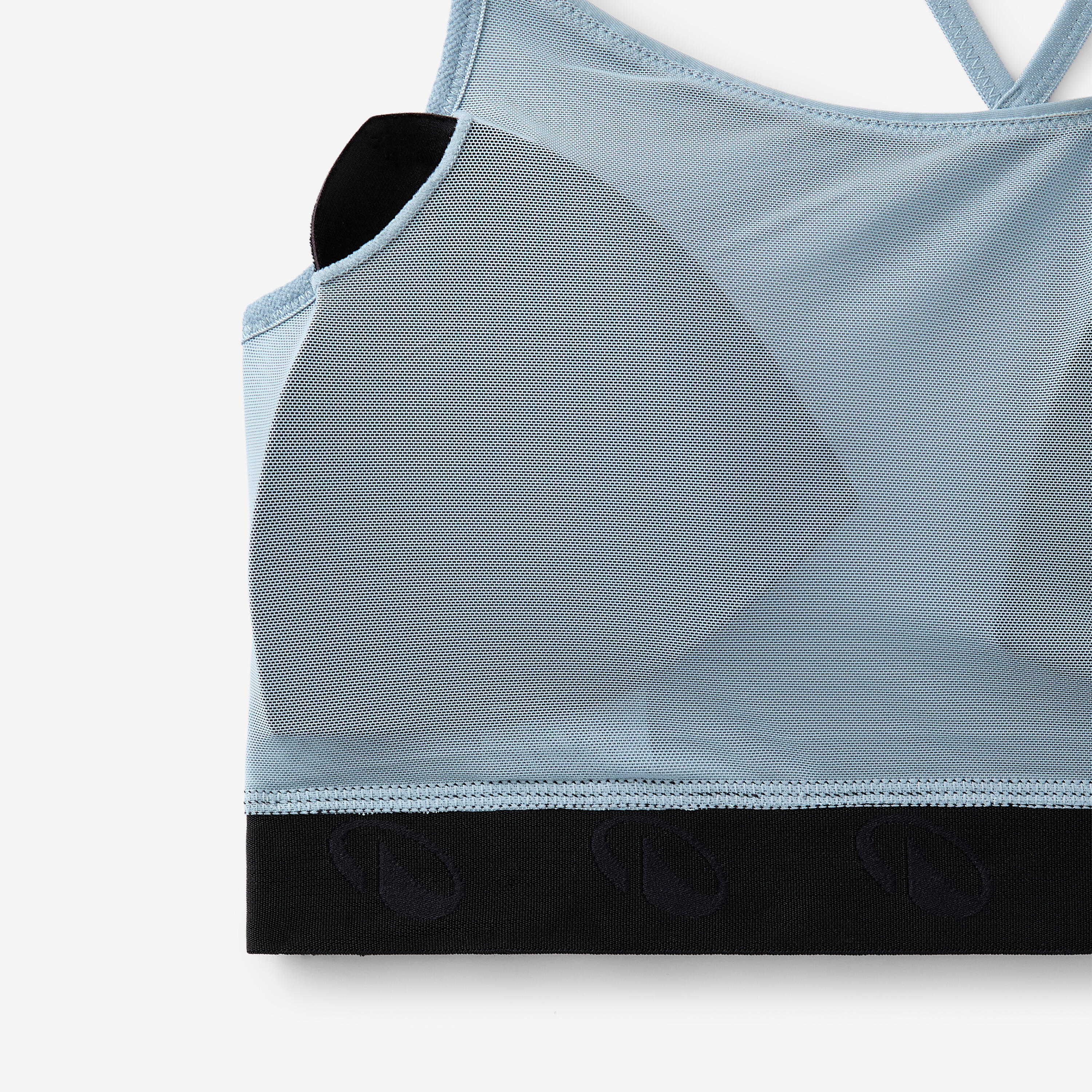 Reggiseno sportivo donna palestra traspirante sostegno leggero blu-grigio 6/6