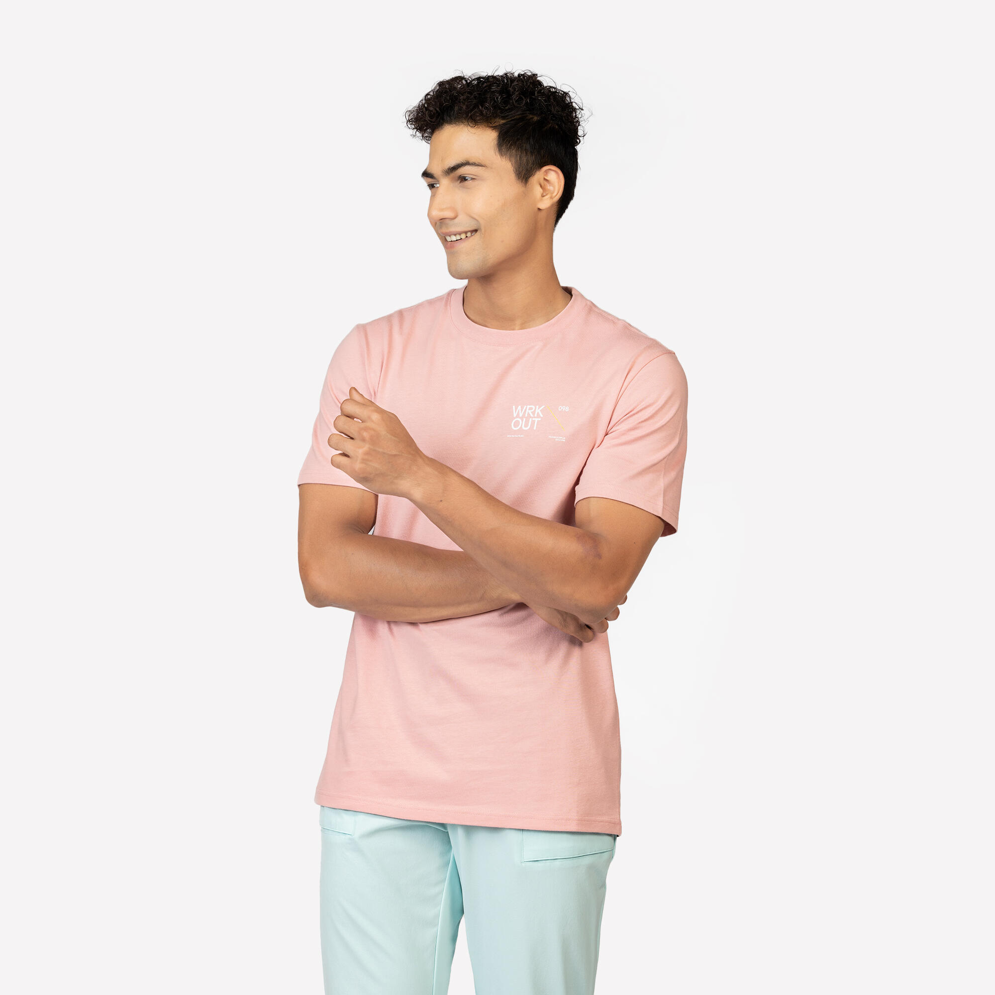 domyos Men's Regular Cotton Fitness T-Shirt - Brown-picture-26