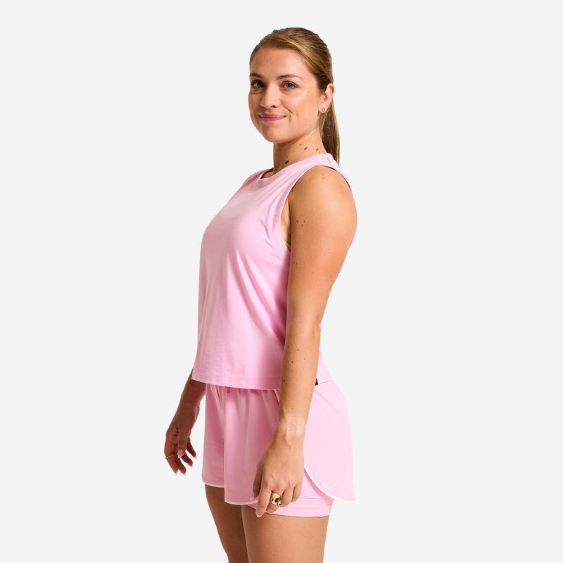 Tricou crop top bumbac, Roz, Damă