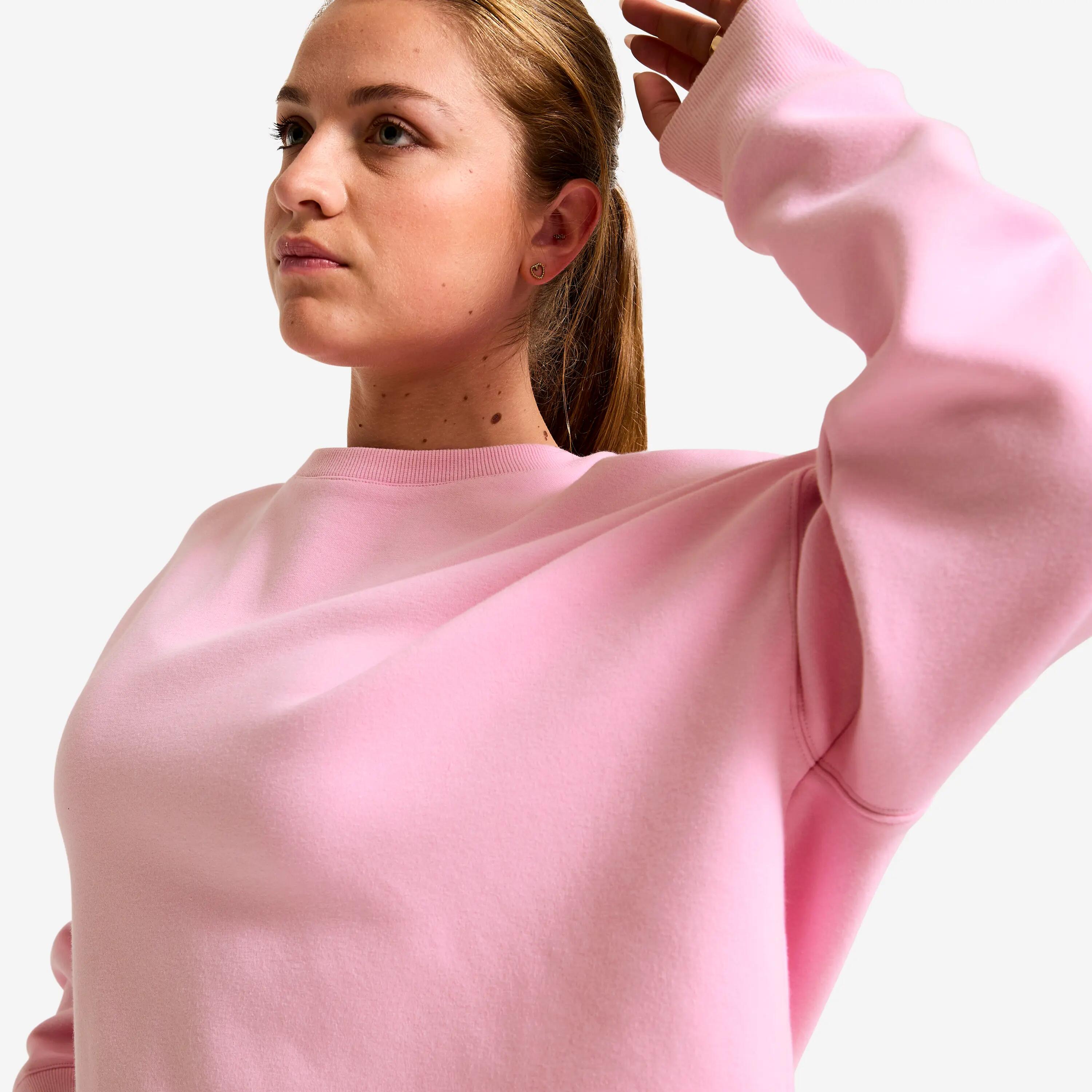 Women’s cropped fitness sweatshirt comfortable and stretchy, pink -  5