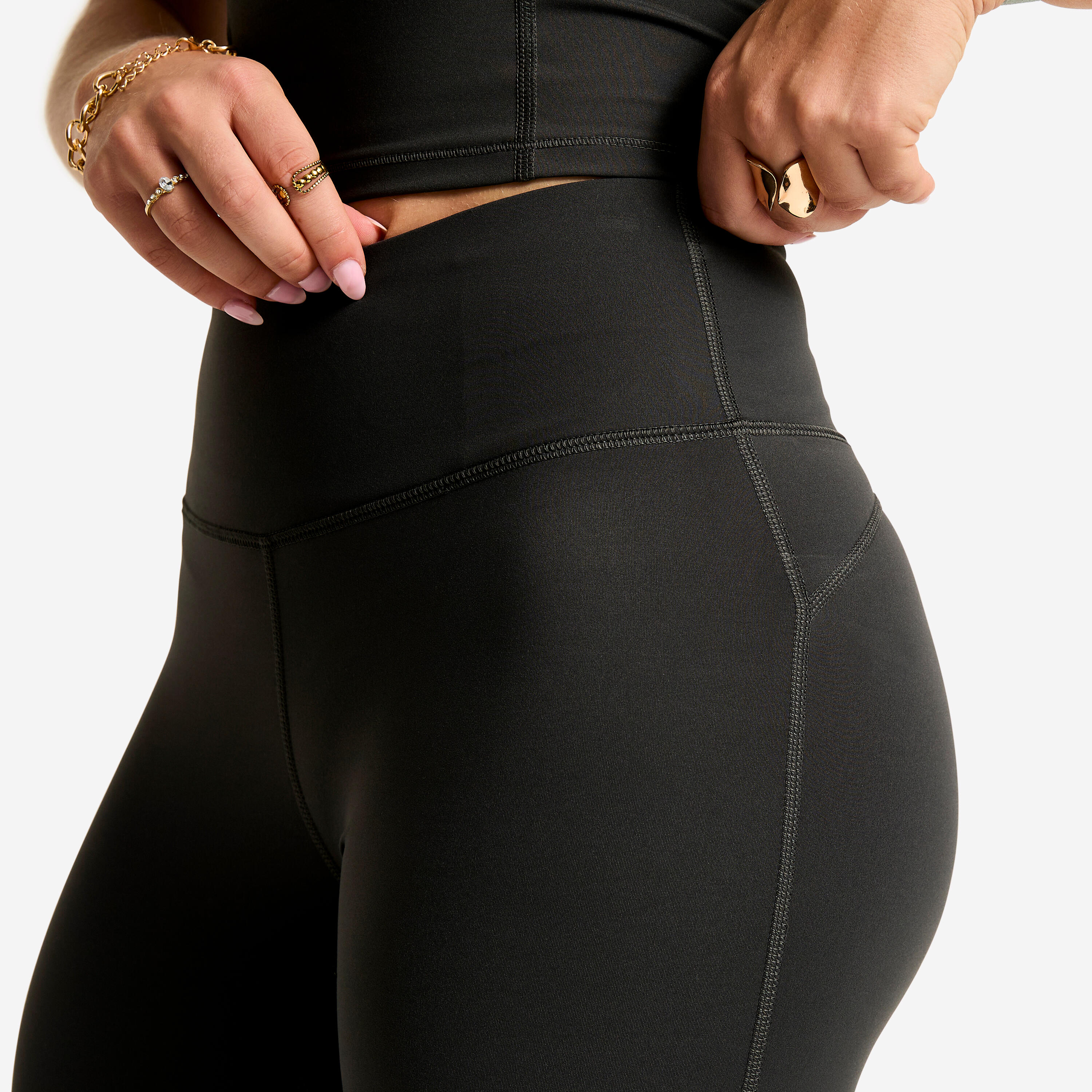 Legging de sport flare et taille haute femme, gris 7/13