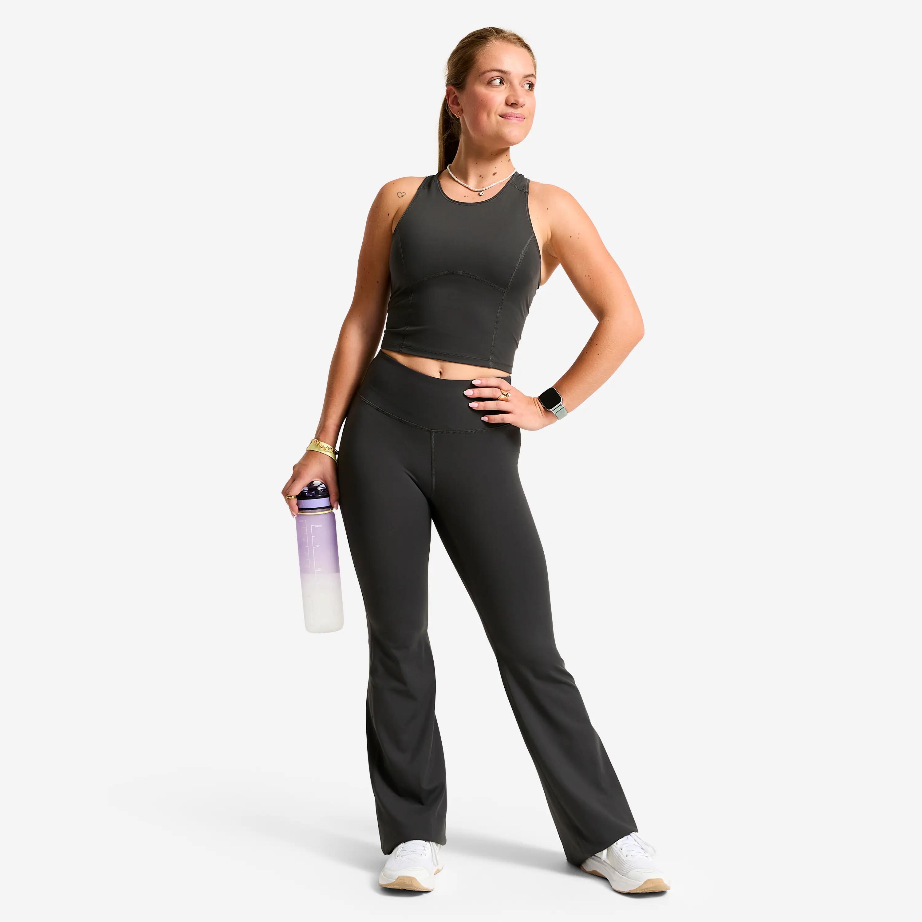 Women's high-waisted flared sports leggings,  Shape grey -  3