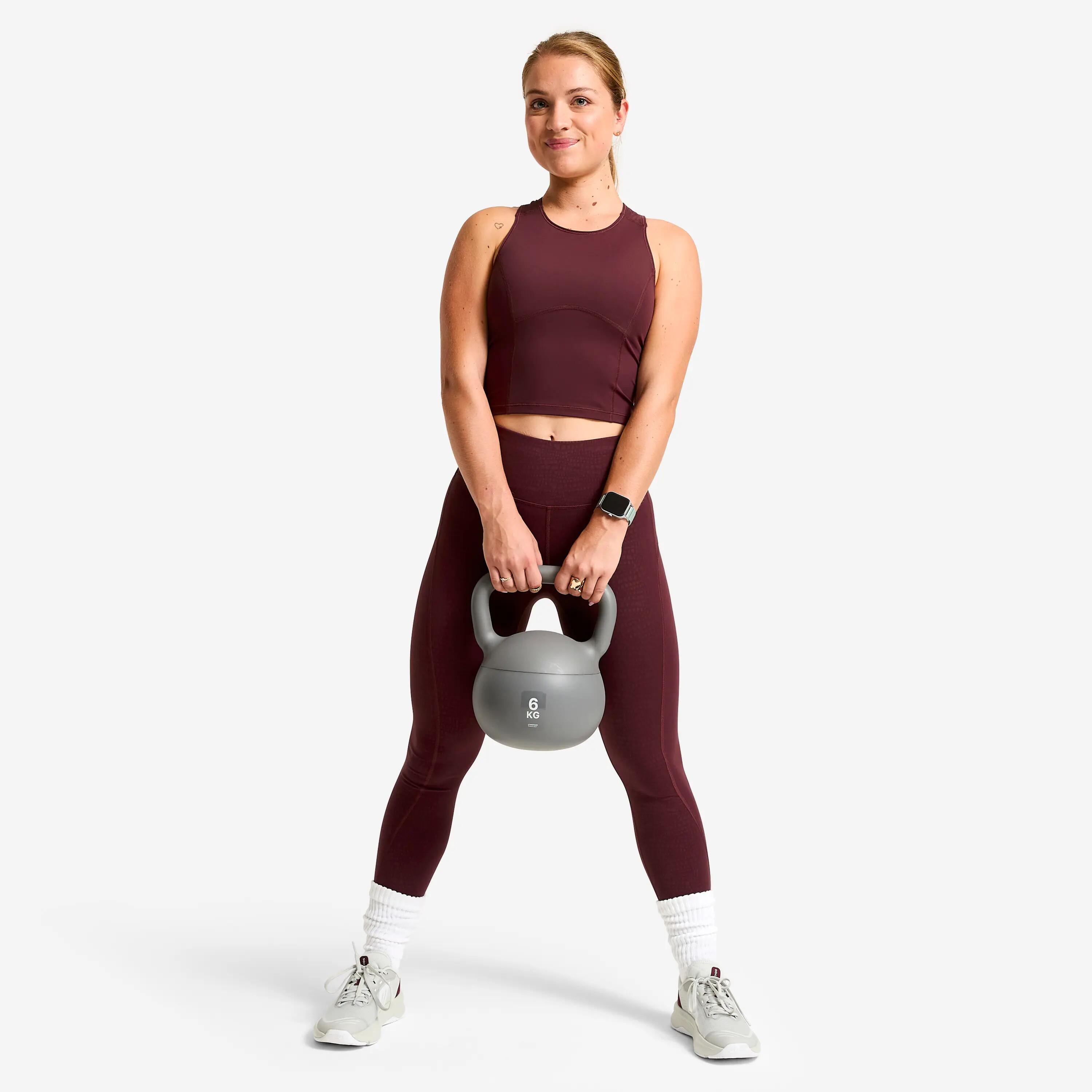 Women's Shaping Cropped Sport Tank Top - Burgundy -  3