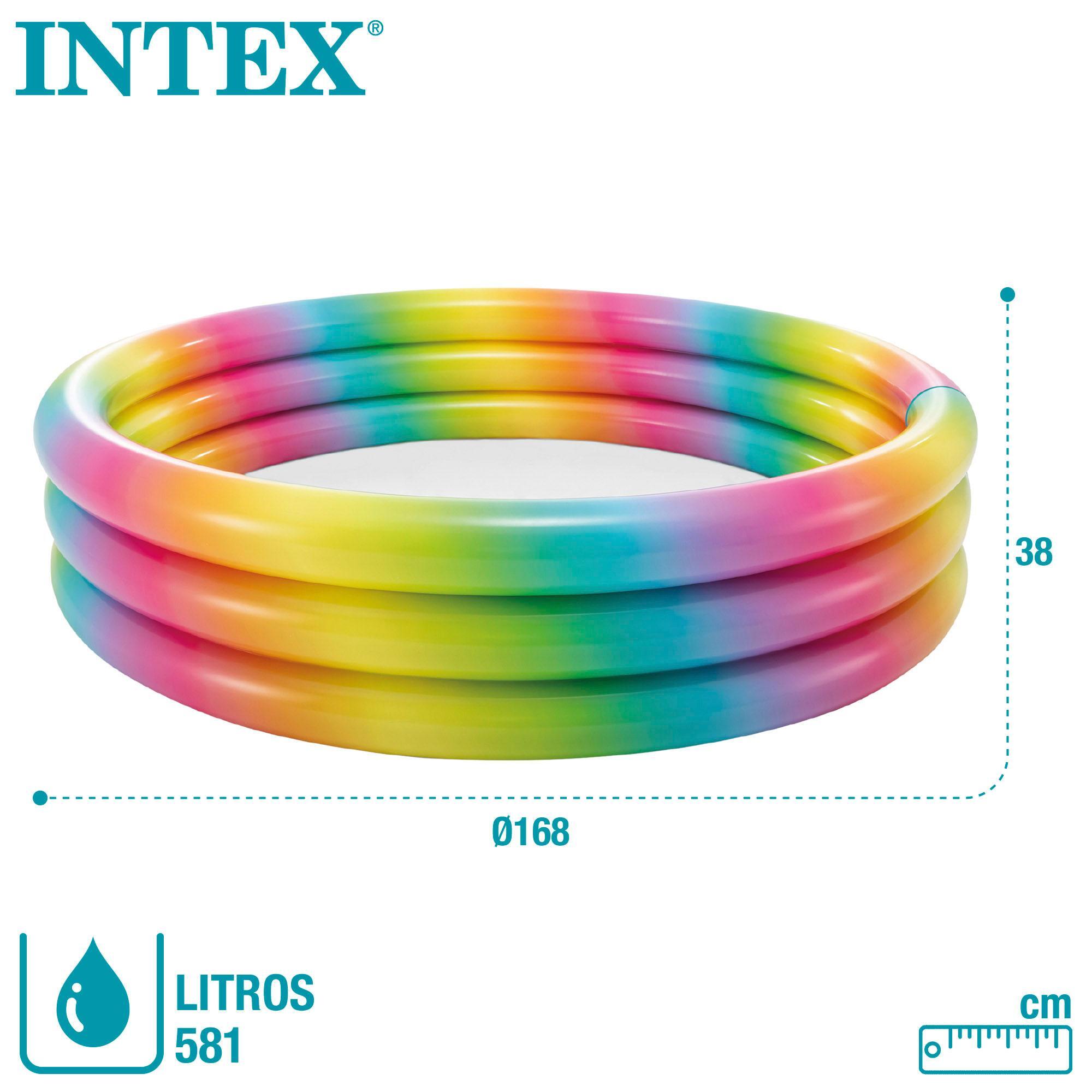 Piscina hinchable infantil arcoíris INTEX 168x38 cm - CD 3/7
