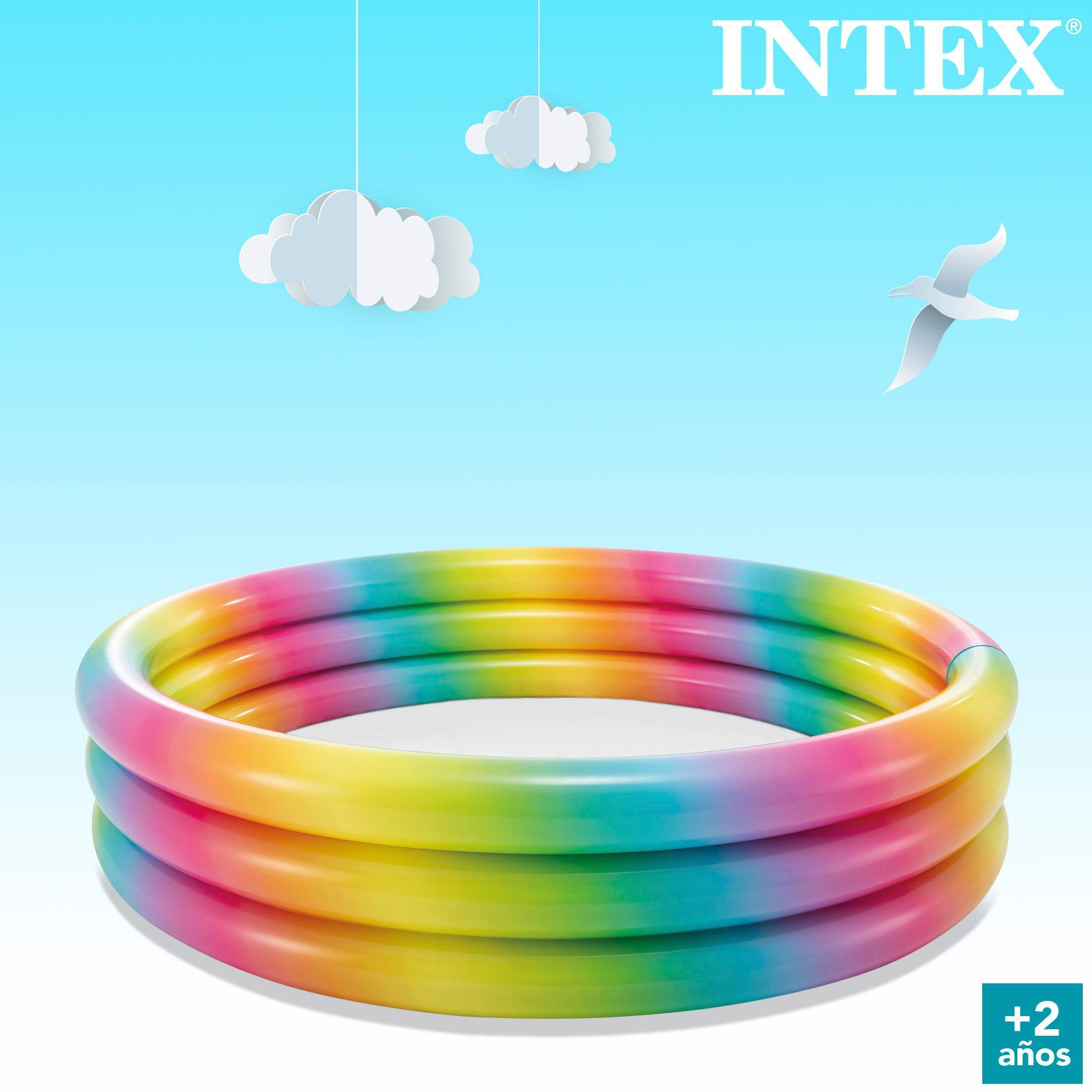 Piscina hinchable infantil arcoíris INTEX 168x38 cm - CD 5/7
