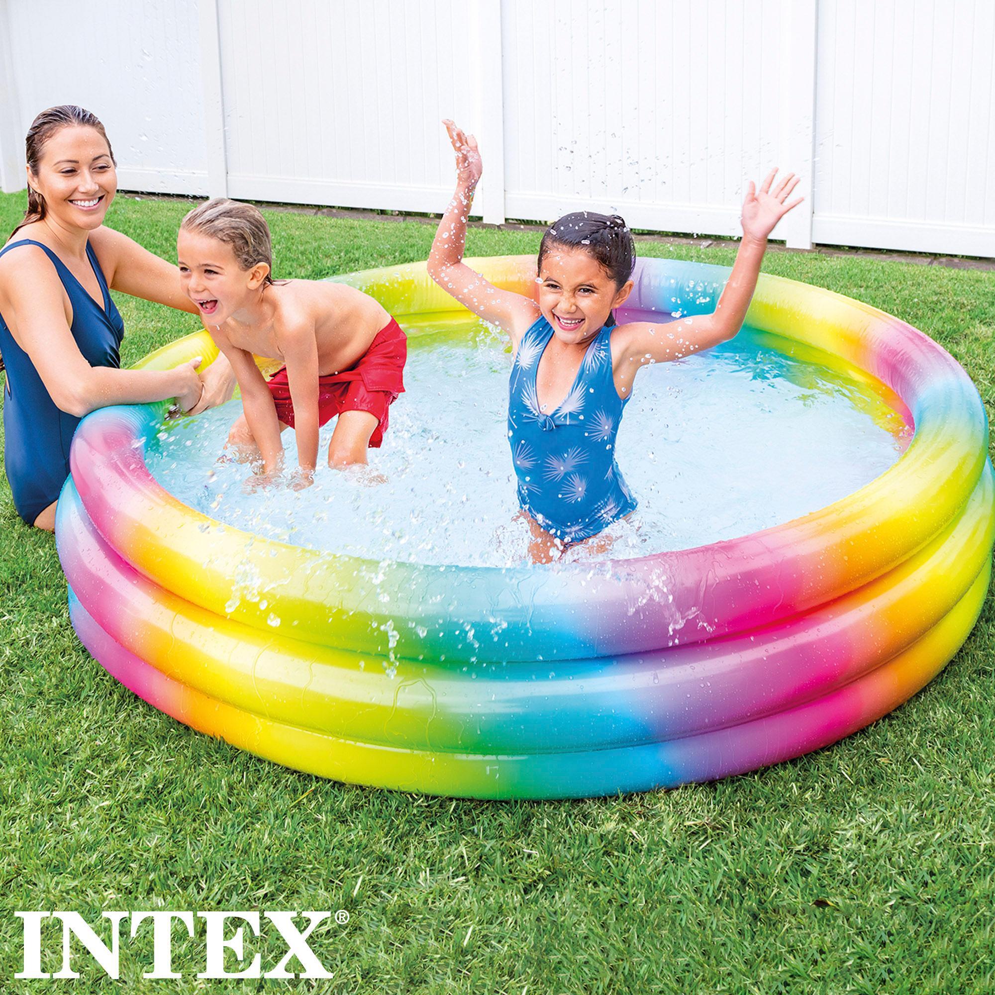 Piscina hinchable infantil arcoíris INTEX 168x38 cm - CD 2/7