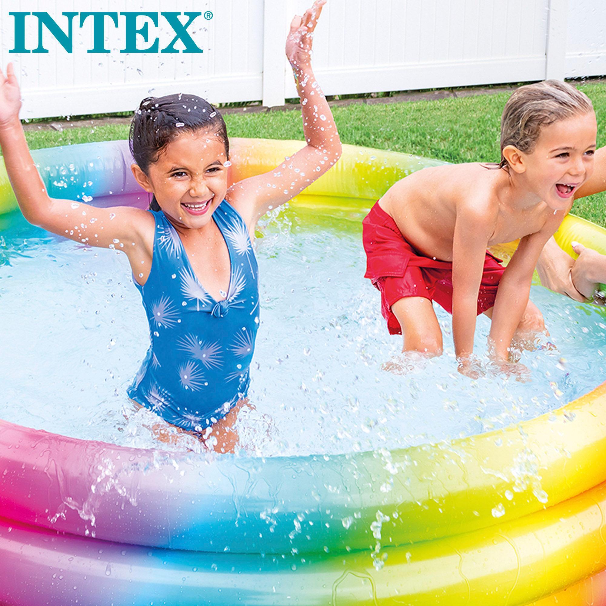 Piscina hinchable infantil arcoíris INTEX 168x38 cm - CD 4/7