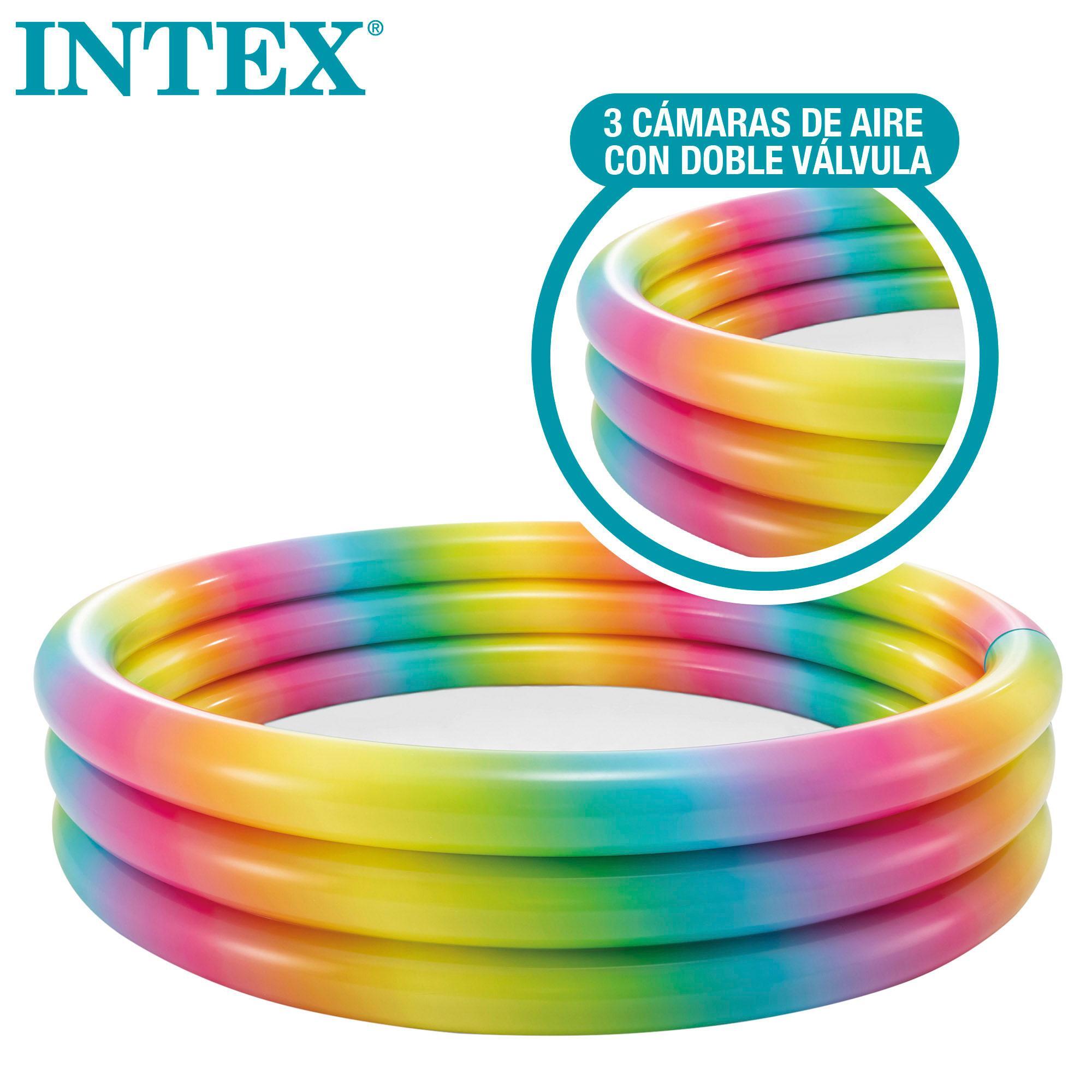 Piscina hinchable infantil arcoíris INTEX 168x38 cm - CD 6/7