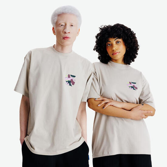T-shirt graphique mixte, Elementals, beige