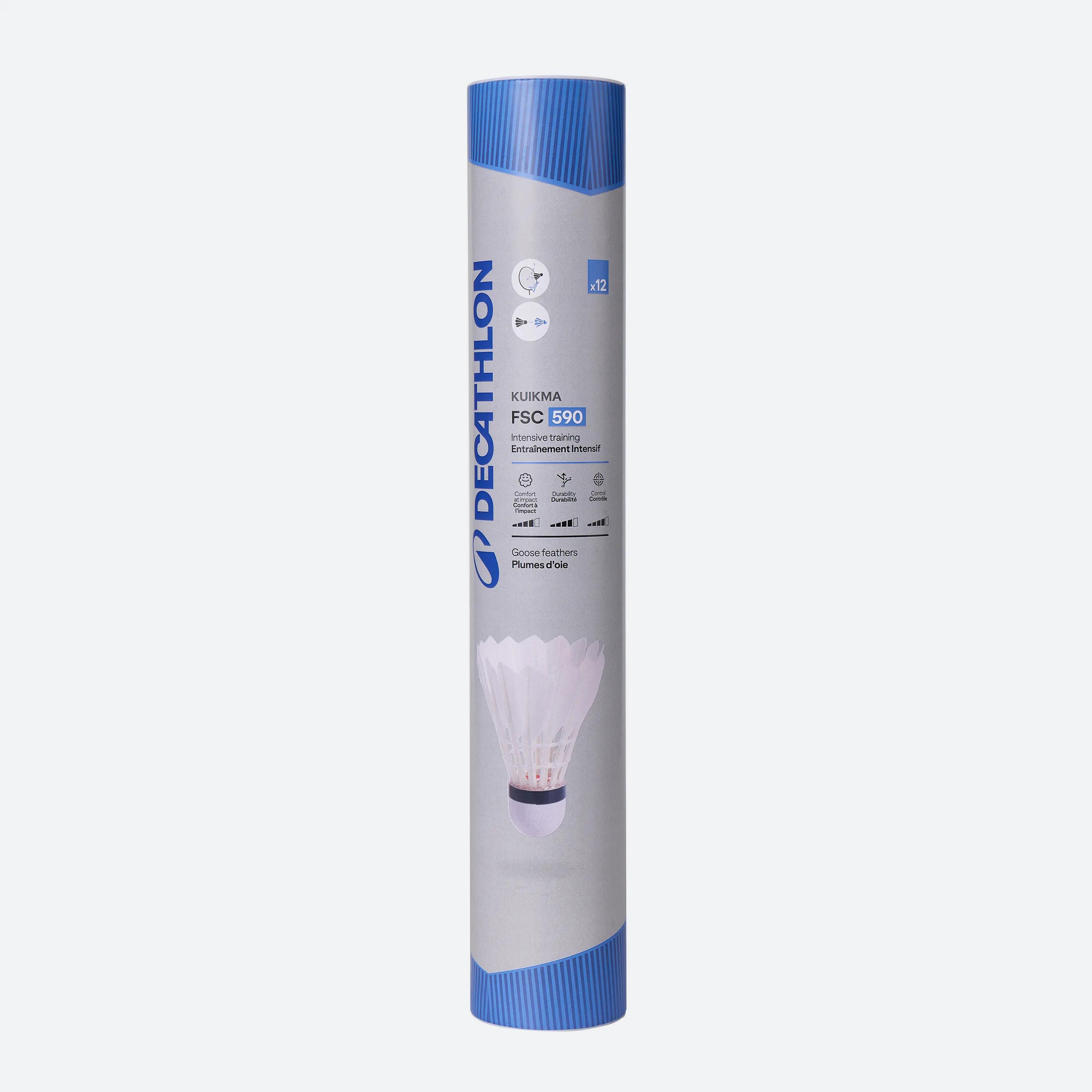Badminton Feather Shuttlecock FSC 590 Speed 76 x12 -  1