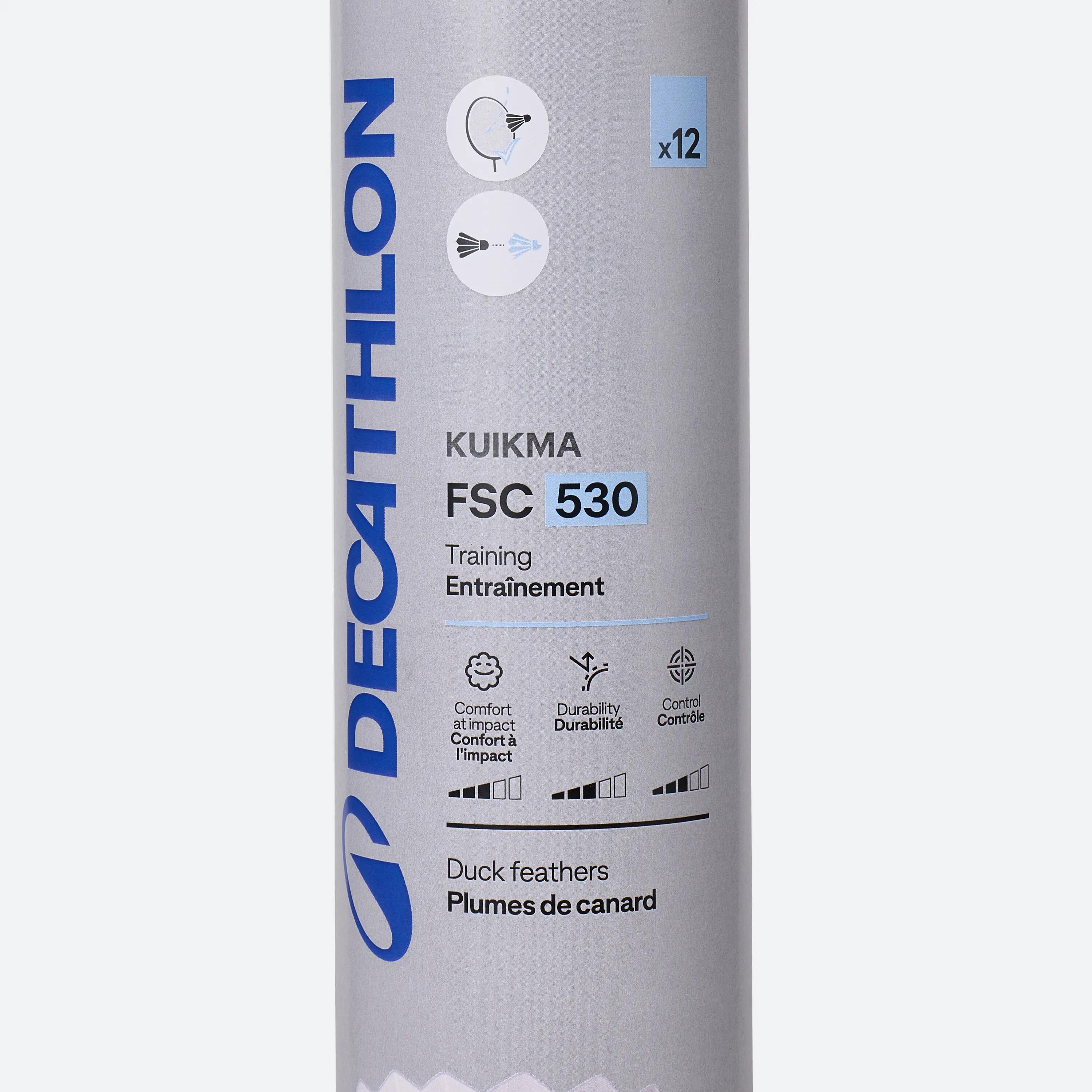 Lot De 12 Volants De Badminton Plumes FSC 530 SPEED 77 - Blanc 6/10