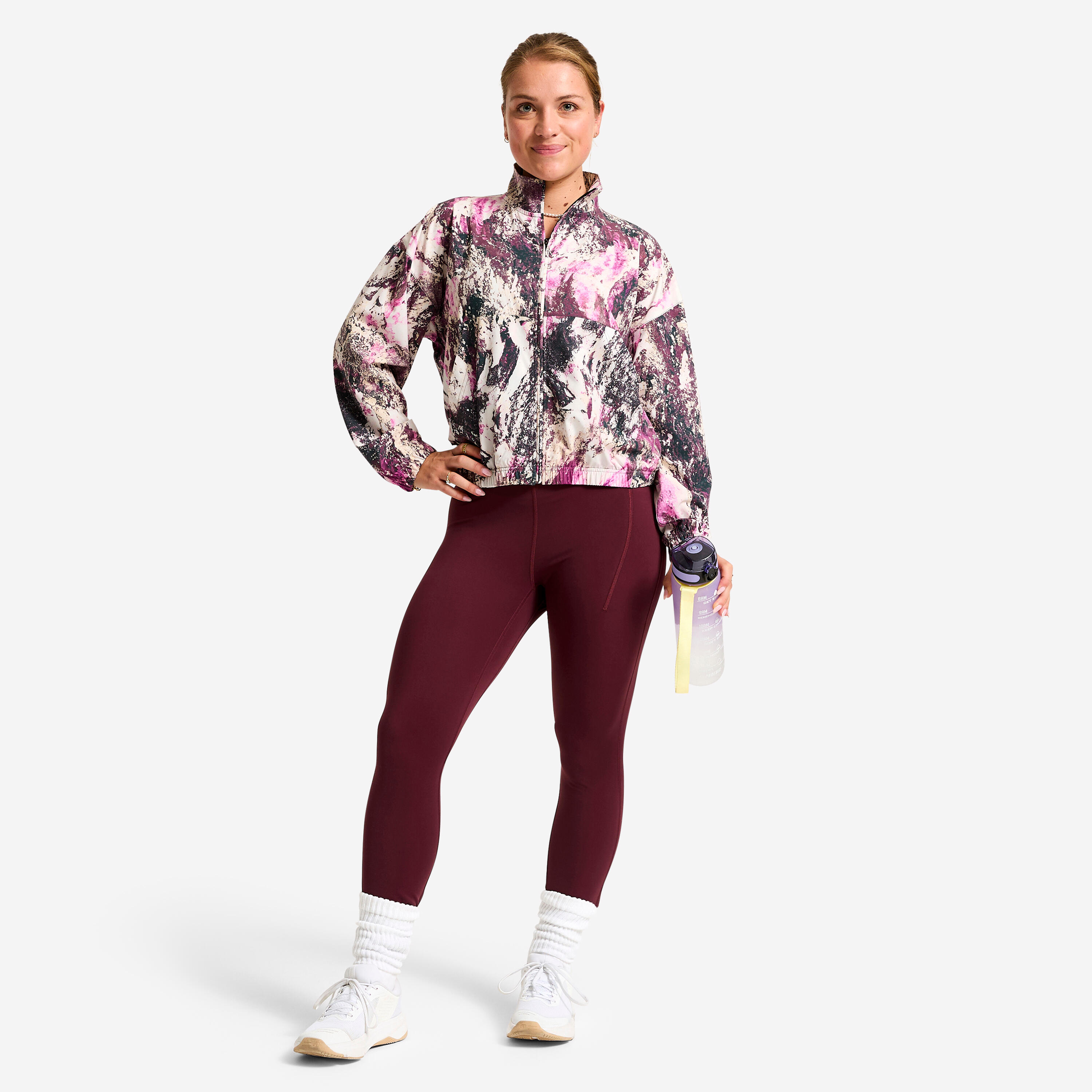 DOMYOS Dámska priedušná fitness bunda viacfarebná M · záber 3