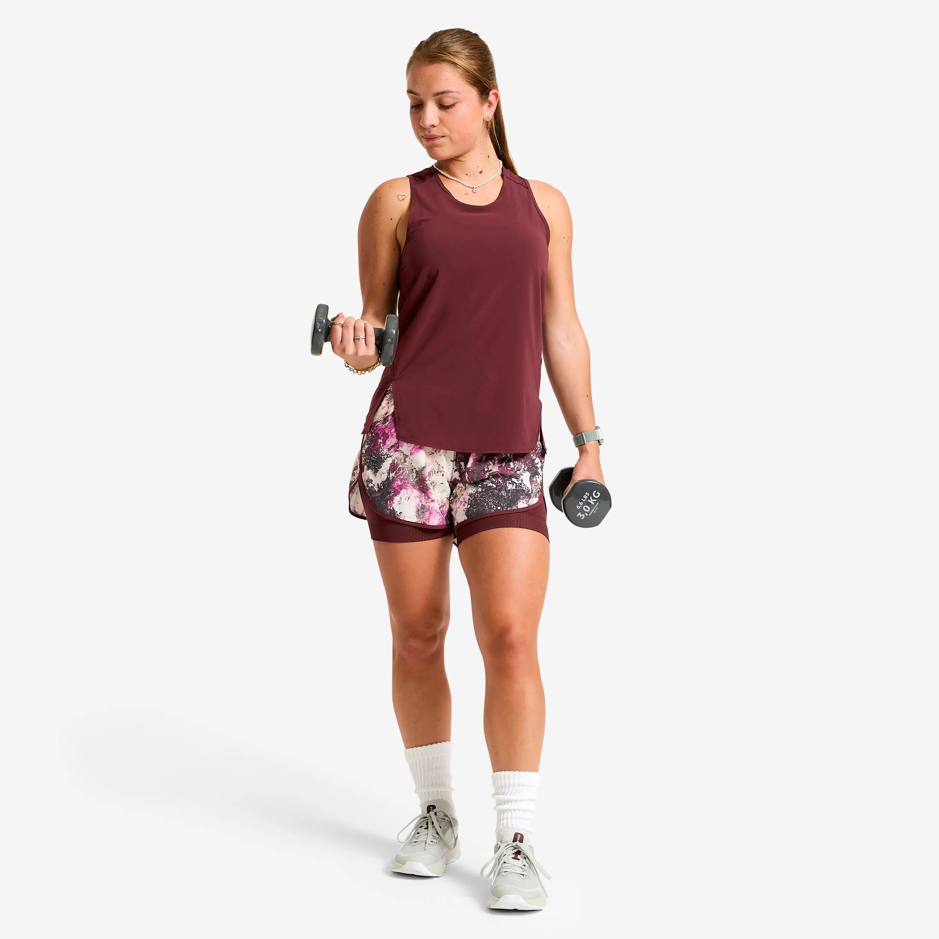 Women's Double Layer Fitness Shorts - Multicolour -  3