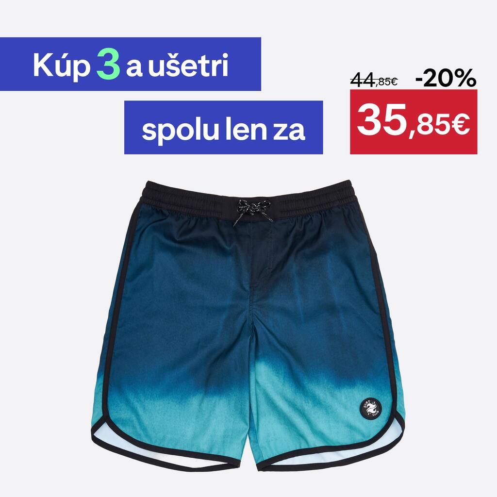 Chlapčenské plážové šortky 500 modro-čierne