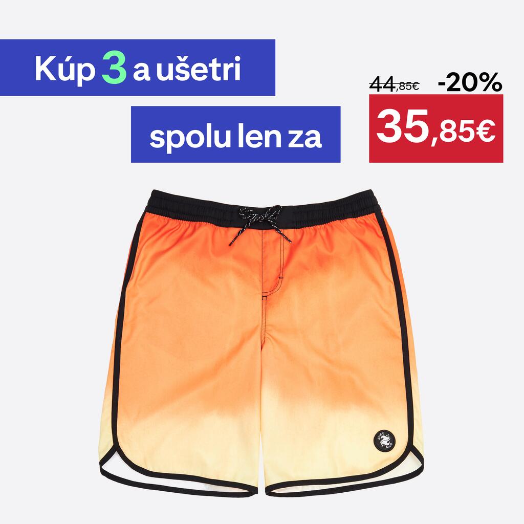 Chlapčenské plážové šortky 500 oranžové