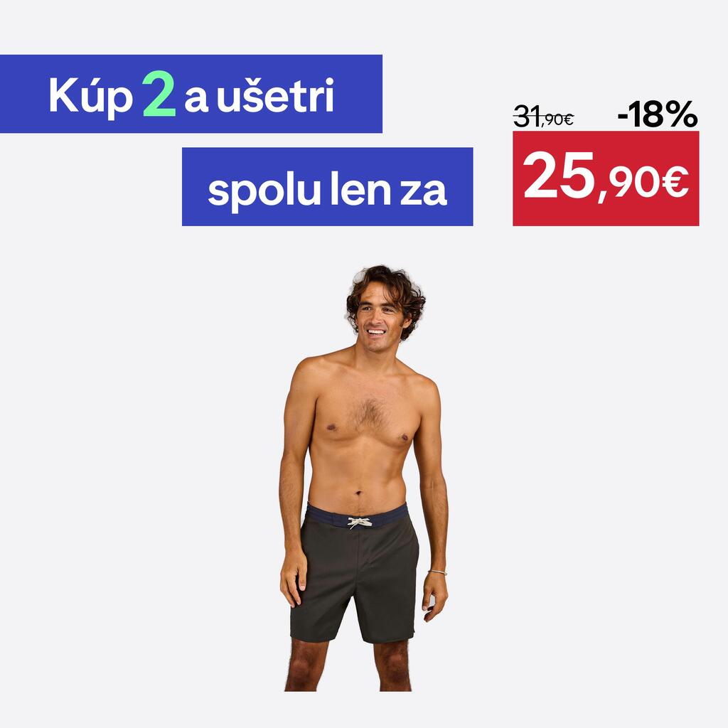 Pánske boardové šortky 100 dlhé kaki
