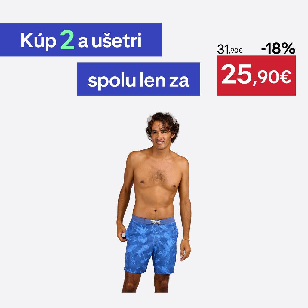 Pánske boardové šortky 100 Surfergirl dlhé modré