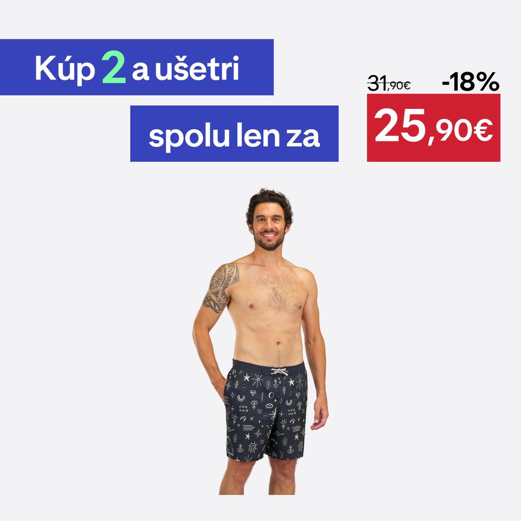 Pánske boardové šortky 100 Symbol dlhé čierne