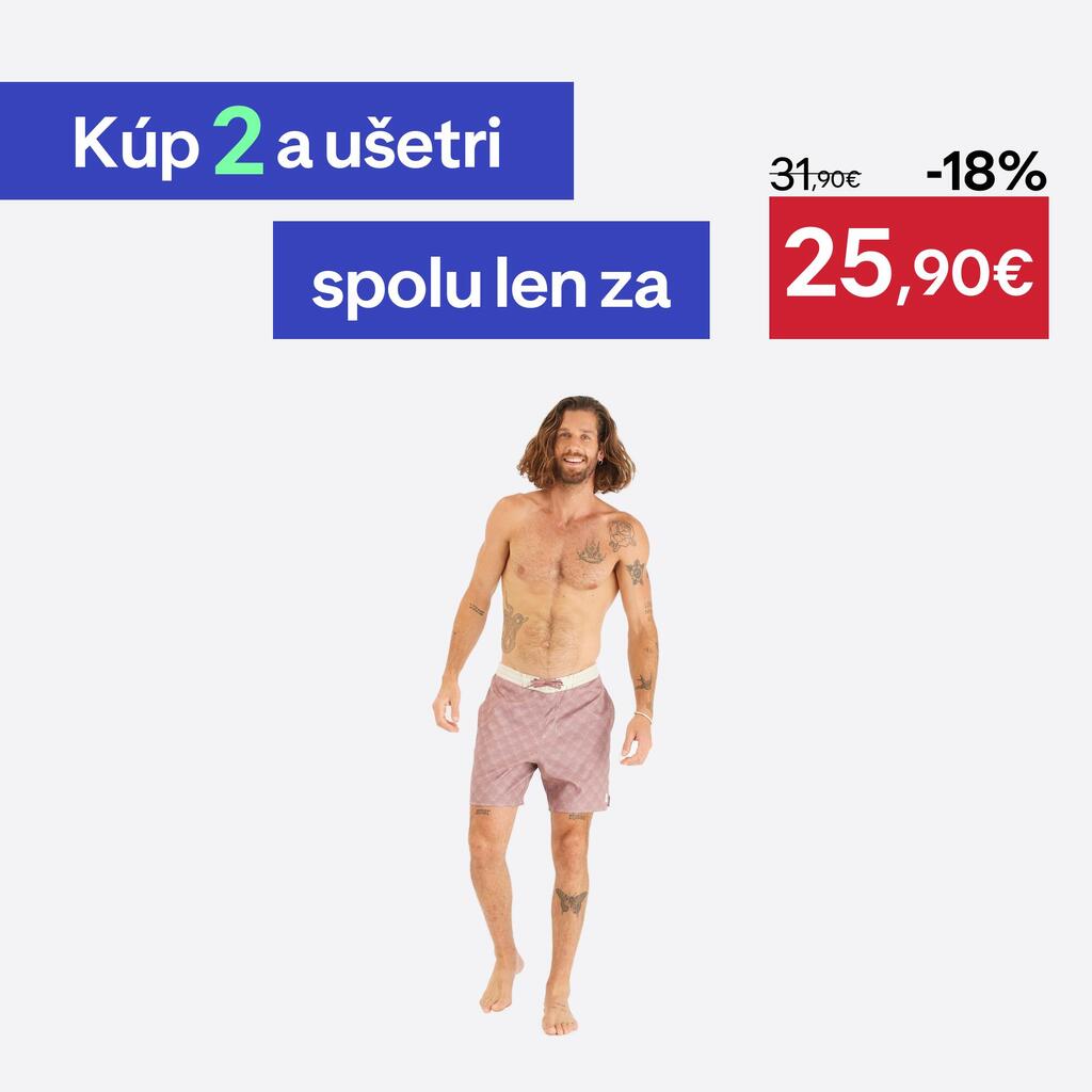 Pánske boardové šortky 100 dlhé 18" Palmer hnedé