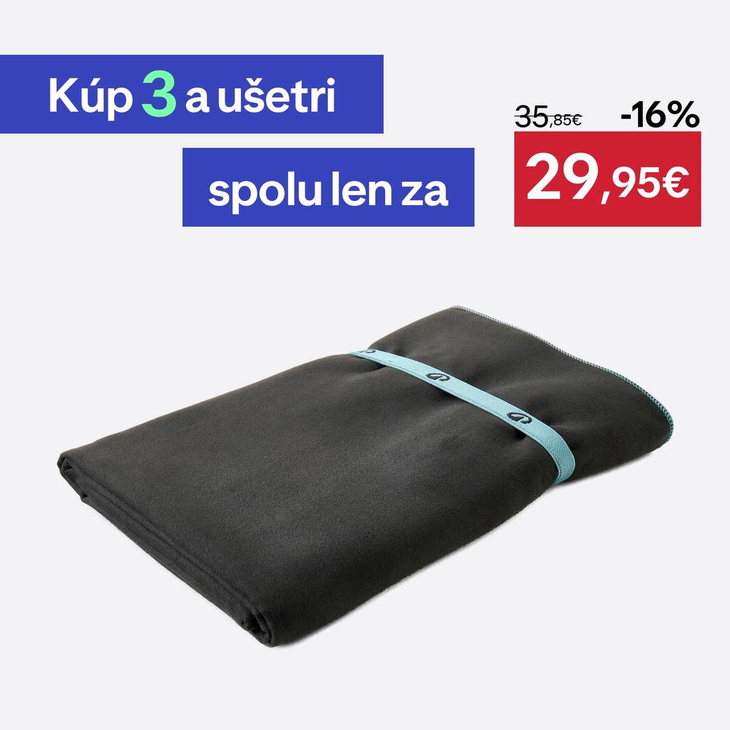 Uterák z mikrovlákna veľkosť XL (110 cm × 175 cm) čierny