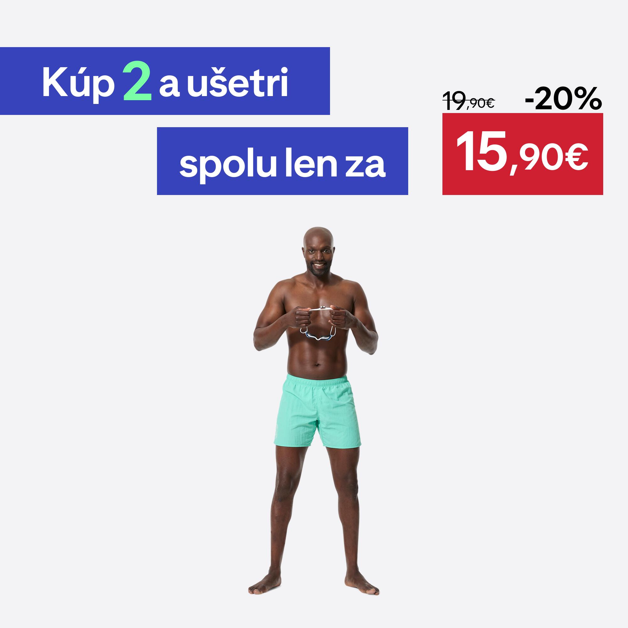 DECATHLON Pánske šortkové plavky Basic New zelené S-M