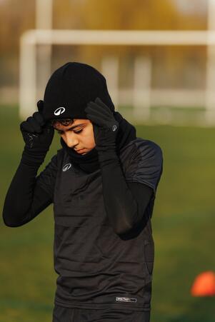 Рукавички футбольні дитячі Keepdry 500 чорні