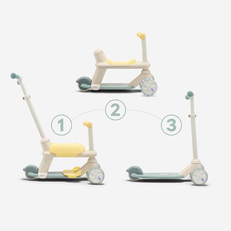 Dönüştürülebilir Çocuk Scooterı - 3 Tekerlekli - 18 ay/5 yaş - Yeşil/Sarı - B900