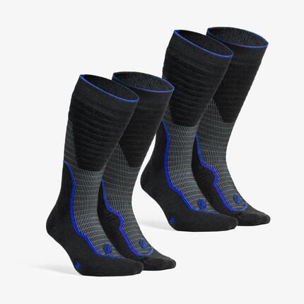 Chaussettes de randonnée chaudes (2 paires) adulte, hike 900 air noir