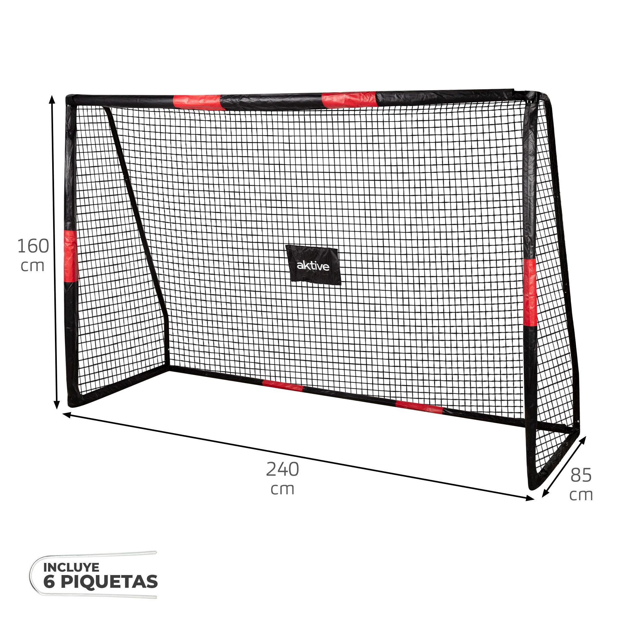 Portería de fútbol 240x85x160 cm estructura con protección Aktive - CD 2/7