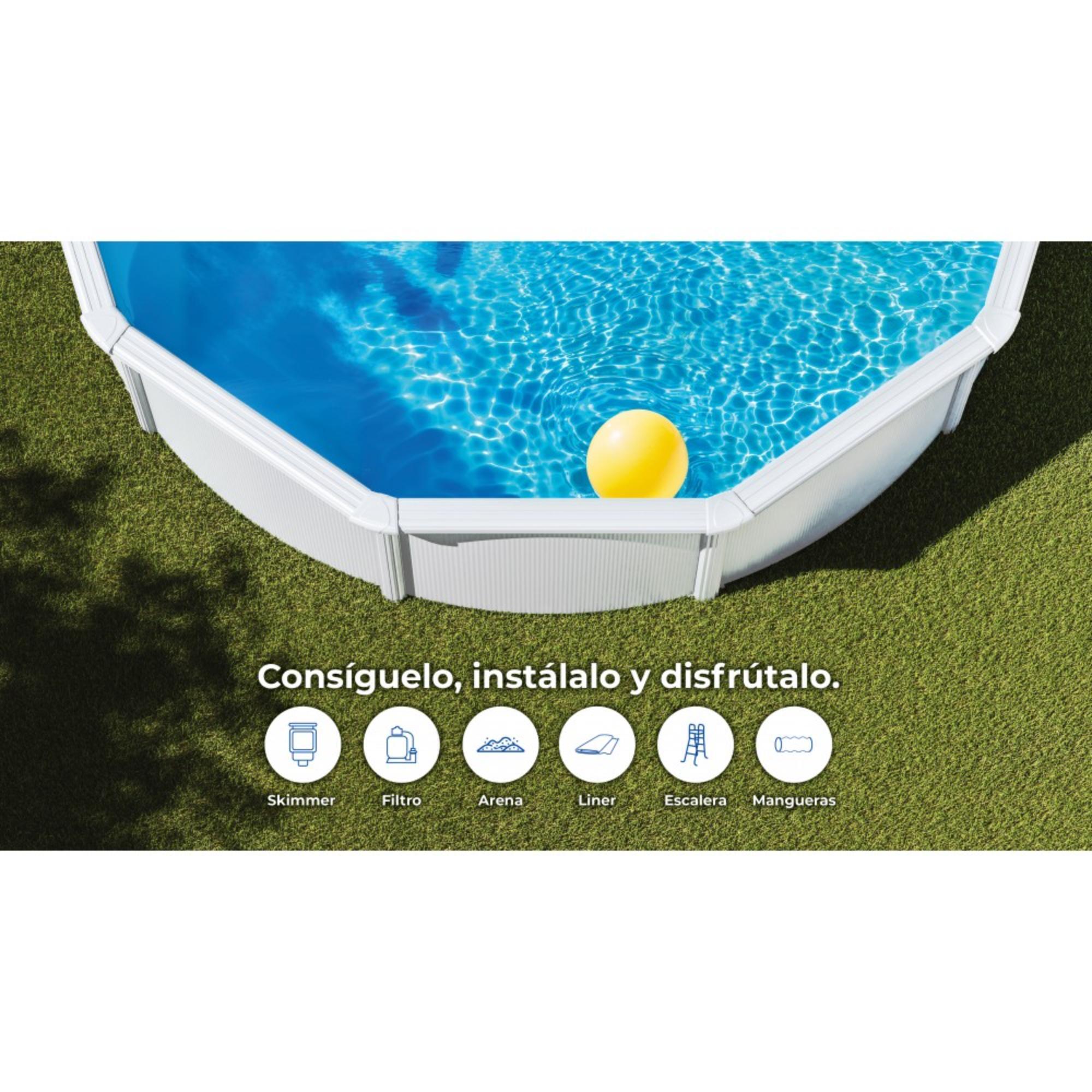 Piscina Desmotnable ovalada blanca Varadero 500 x 340 x 120 cm de acero - CD 4/5
