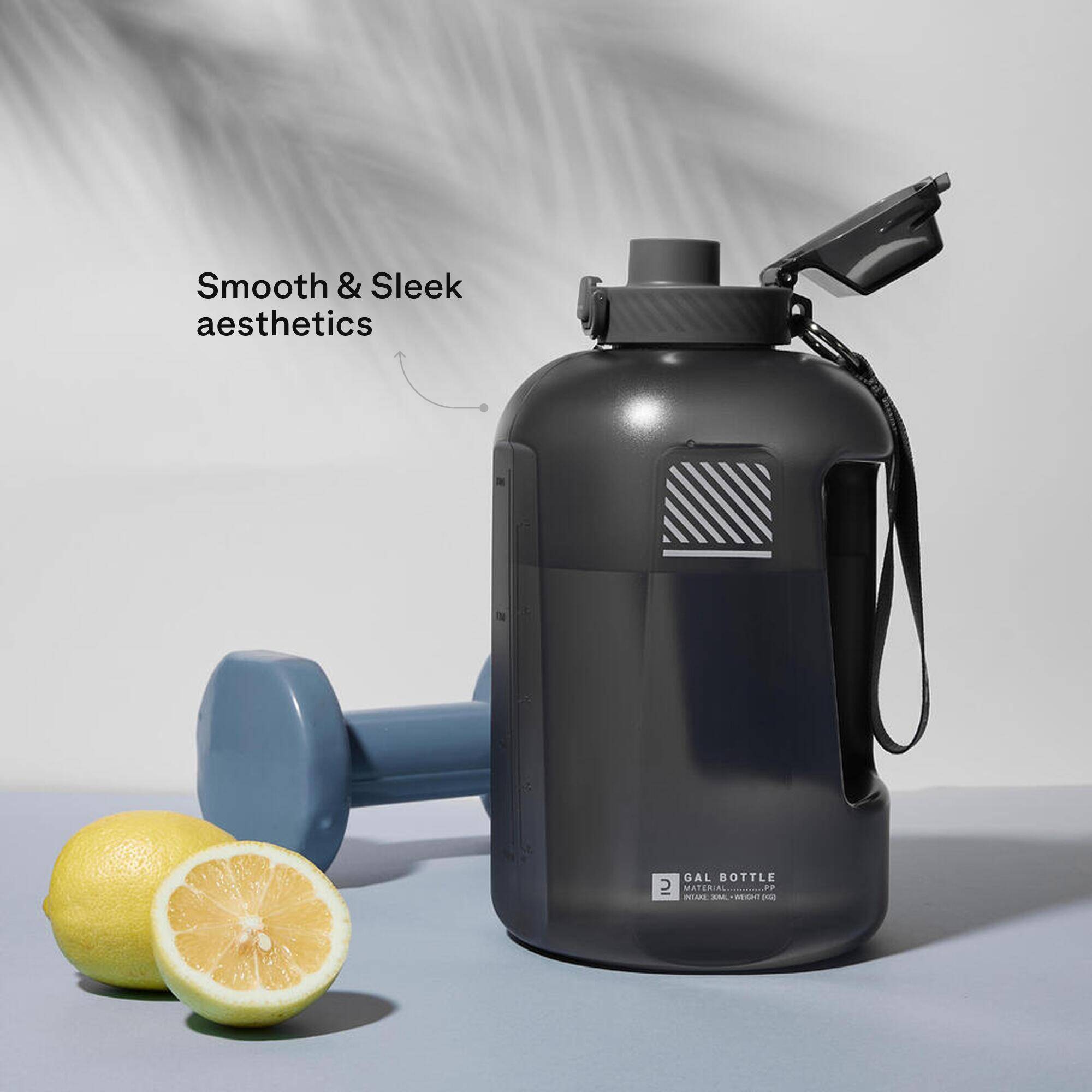 Gallon Water Bottle, 2.2L, Leak-Proof Cap, Multi-Purpose - Grey -  5