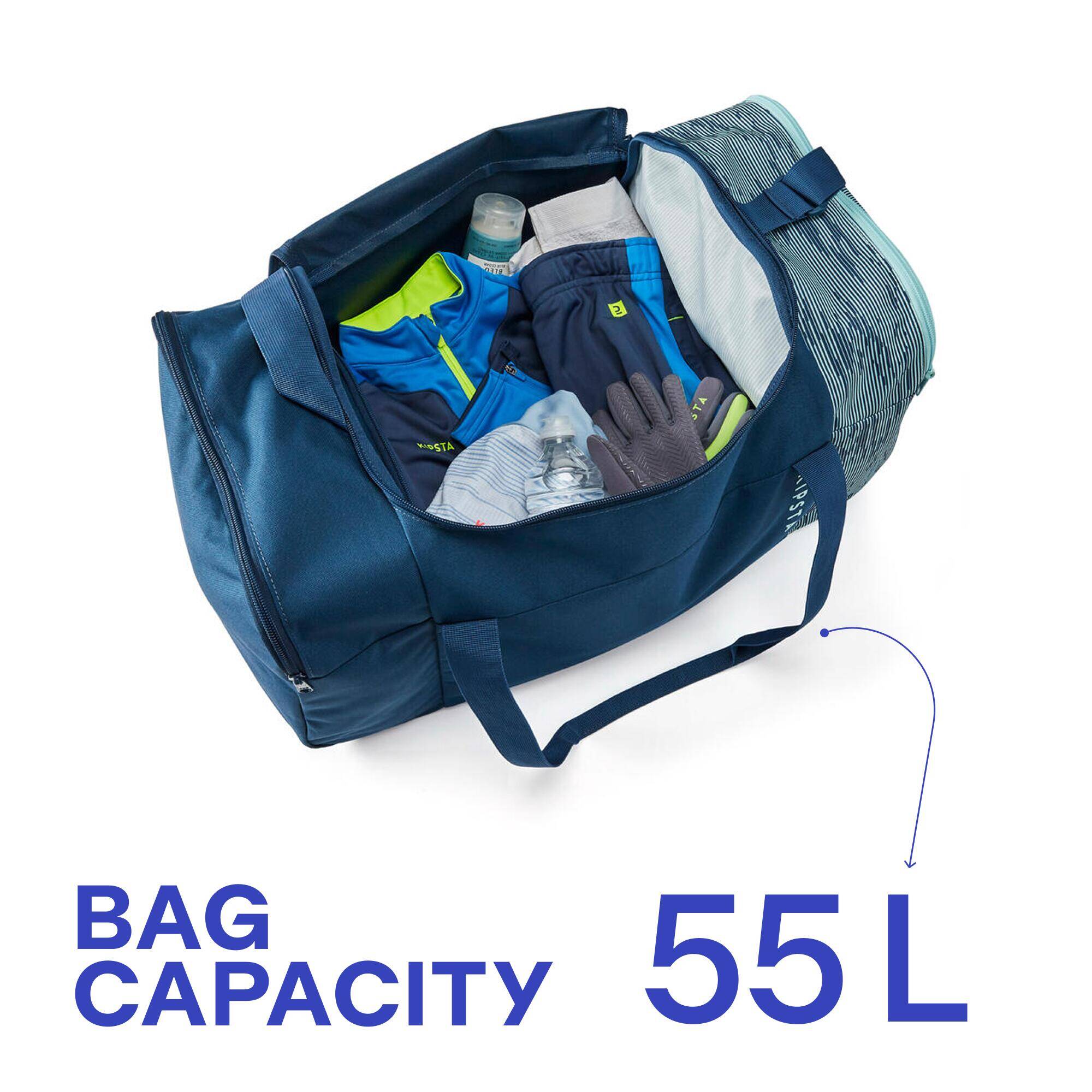 Football Duffle Bag, Lightweight, Multiple Compartment, 55L Capacity - Blue -  5