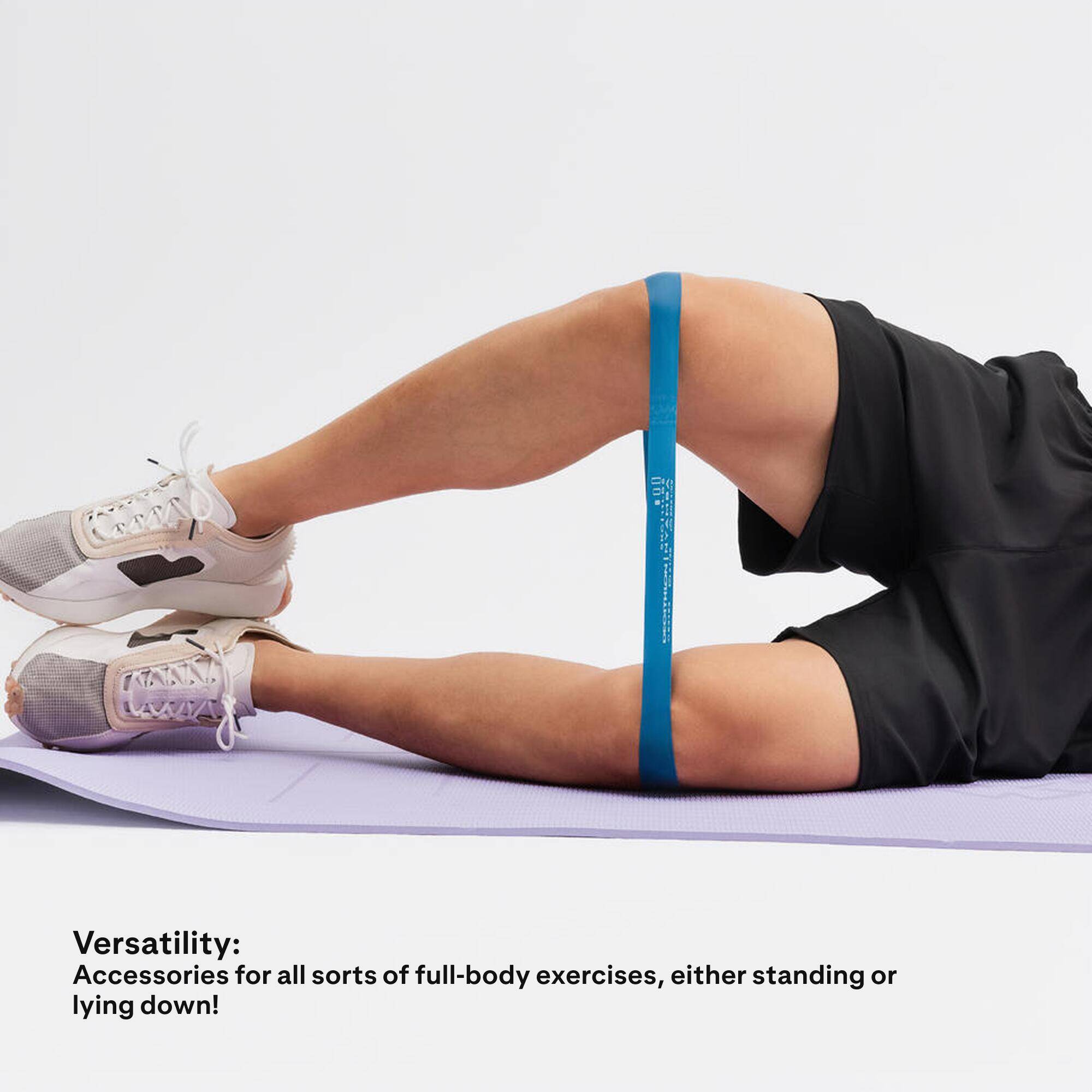 Elastic Training Mini Resistance Bands, Set of 3-5,6 and 7kg - Blue/Purple/Black -  5