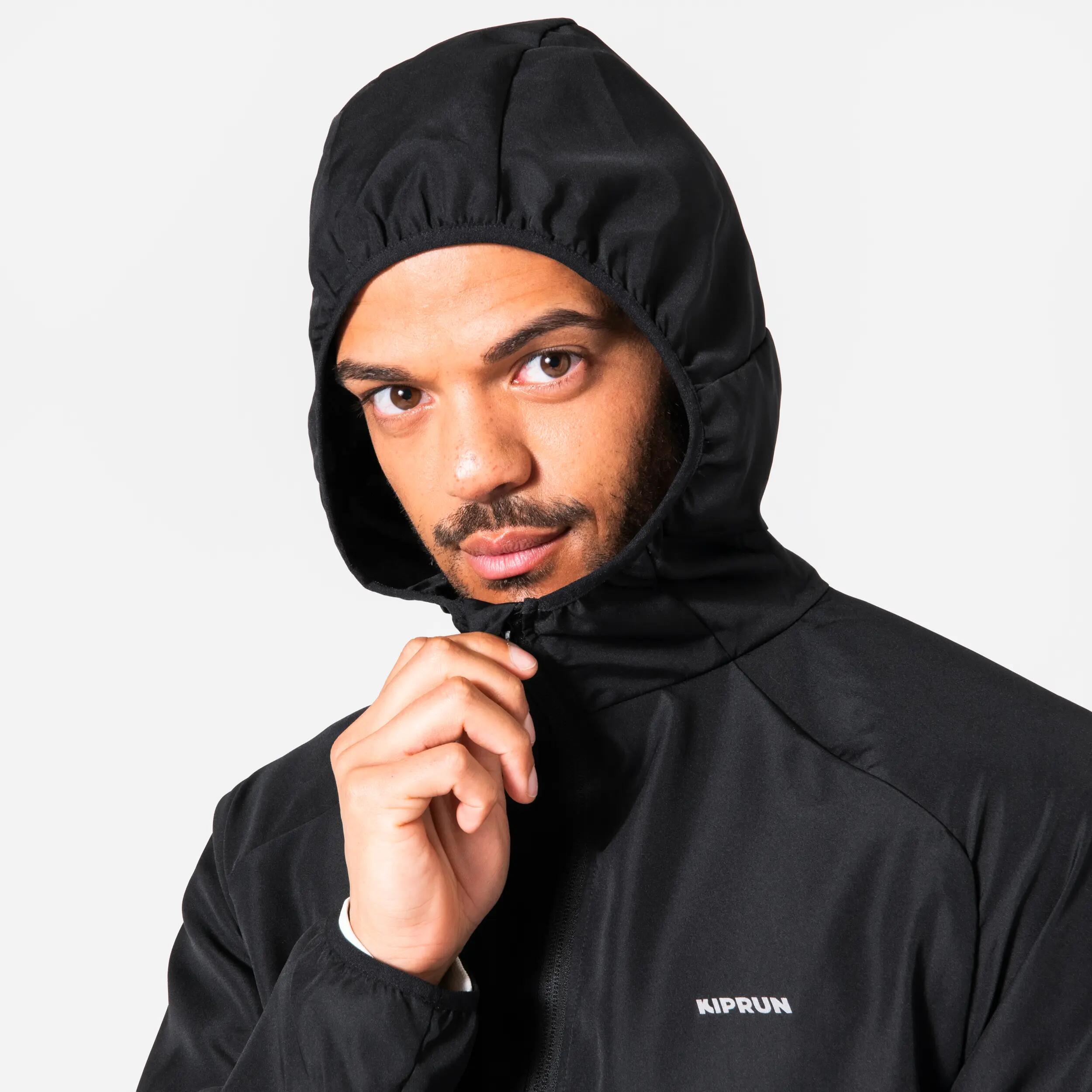 Laufjacke Trailrunning Herren winddicht - Run 100 schwarz 5/8
