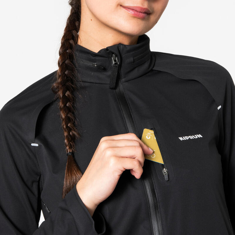 Kadın Koşu Ceketi - Siyah - Kiprun RUN 900 Warm Regul