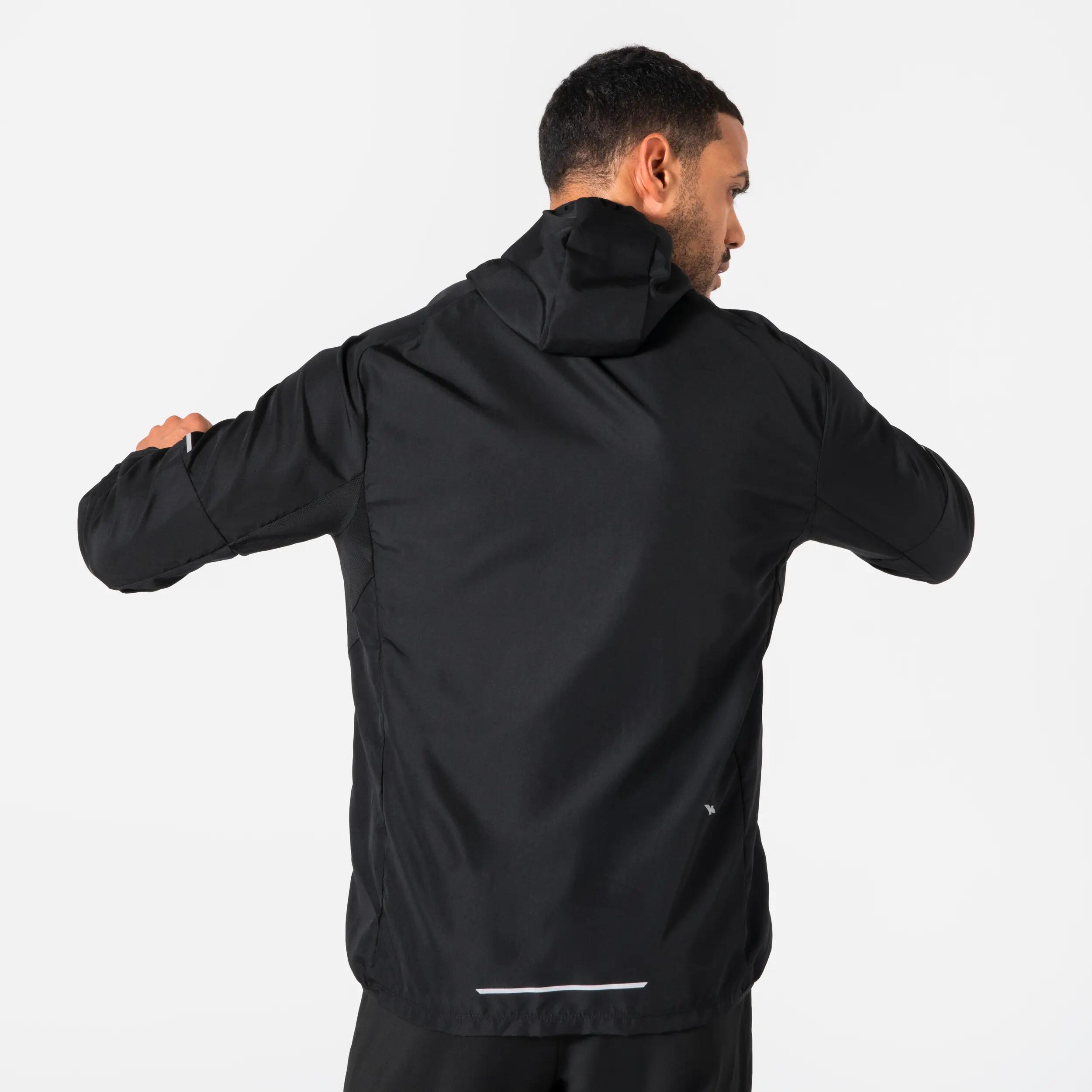 Laufjacke Trailrunning Herren winddicht - Run 100 schwarz 2/8