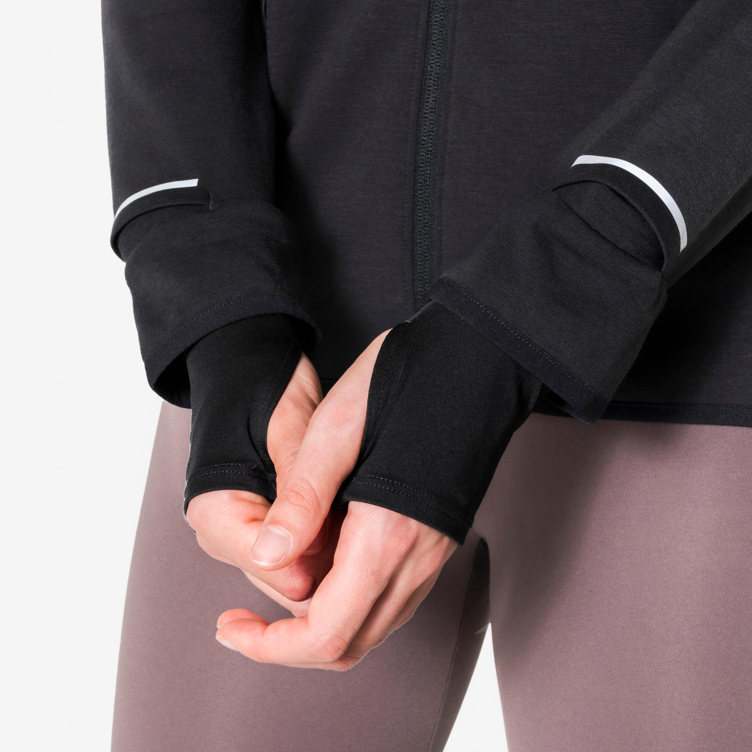 Veste de course chaude femme, Run 500 8/13