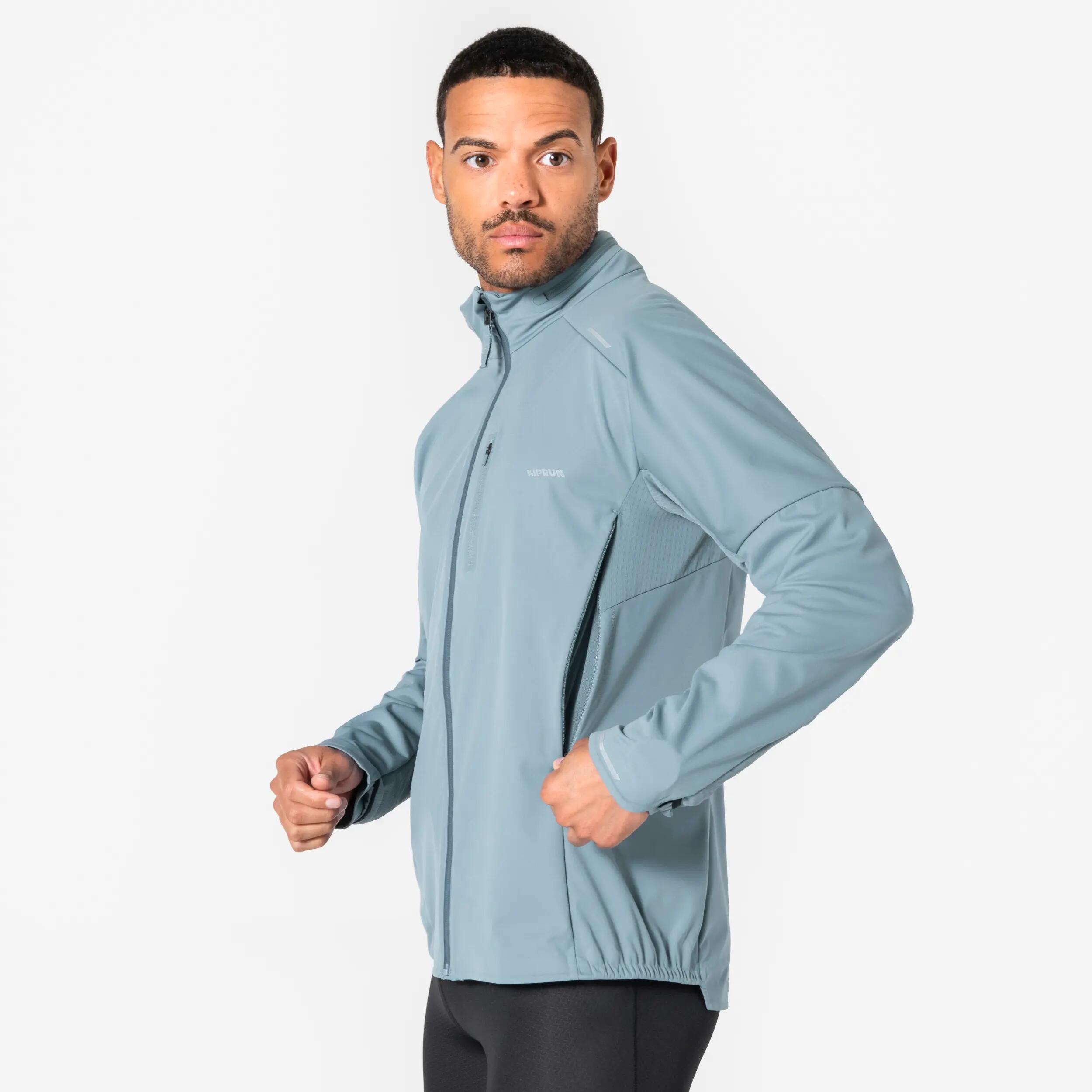 Veste de running chaud manches longues Homme KIPRUN, Run 900 Warm Regul Gris 7/12