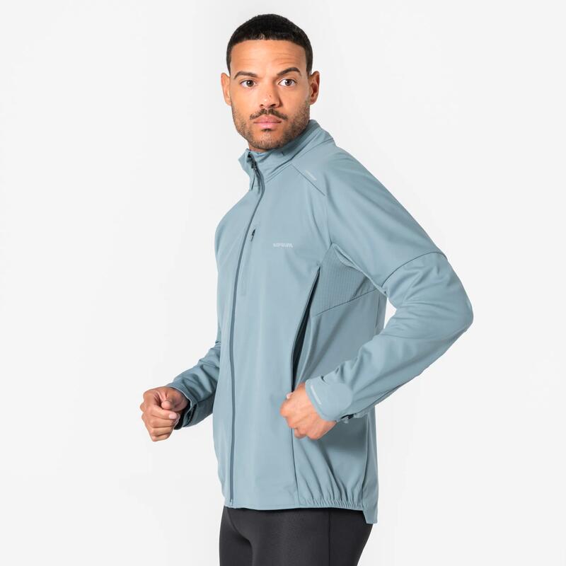 Erkek Uzun Kollu Koşu Ceketi - Gri - Kiprun Run 900 Warm Regul