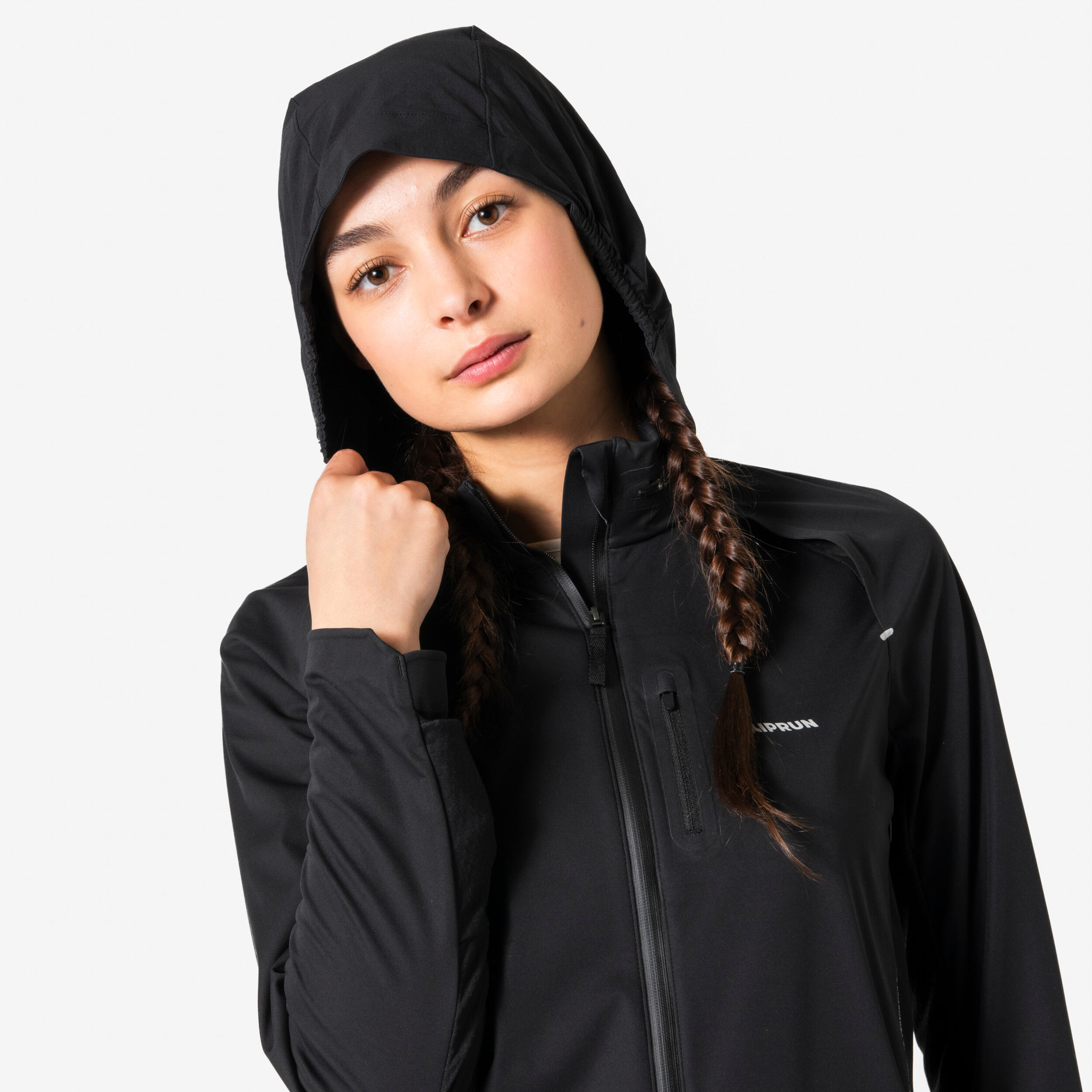 Giacca running donna RUN 900 WARM nera 10/15