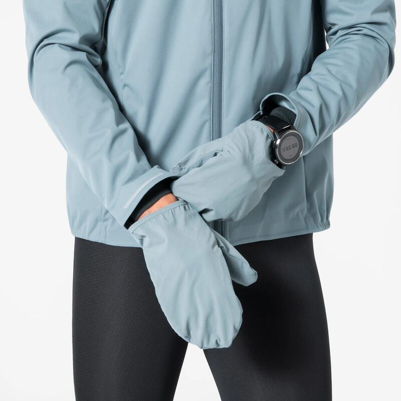 Erkek Uzun Kollu Koşu Ceketi - Gri - Kiprun Run 900 Warm Regul