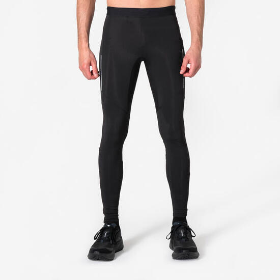 Collant chaud de running Homme, KIPRUN Run 500 Warm Noir