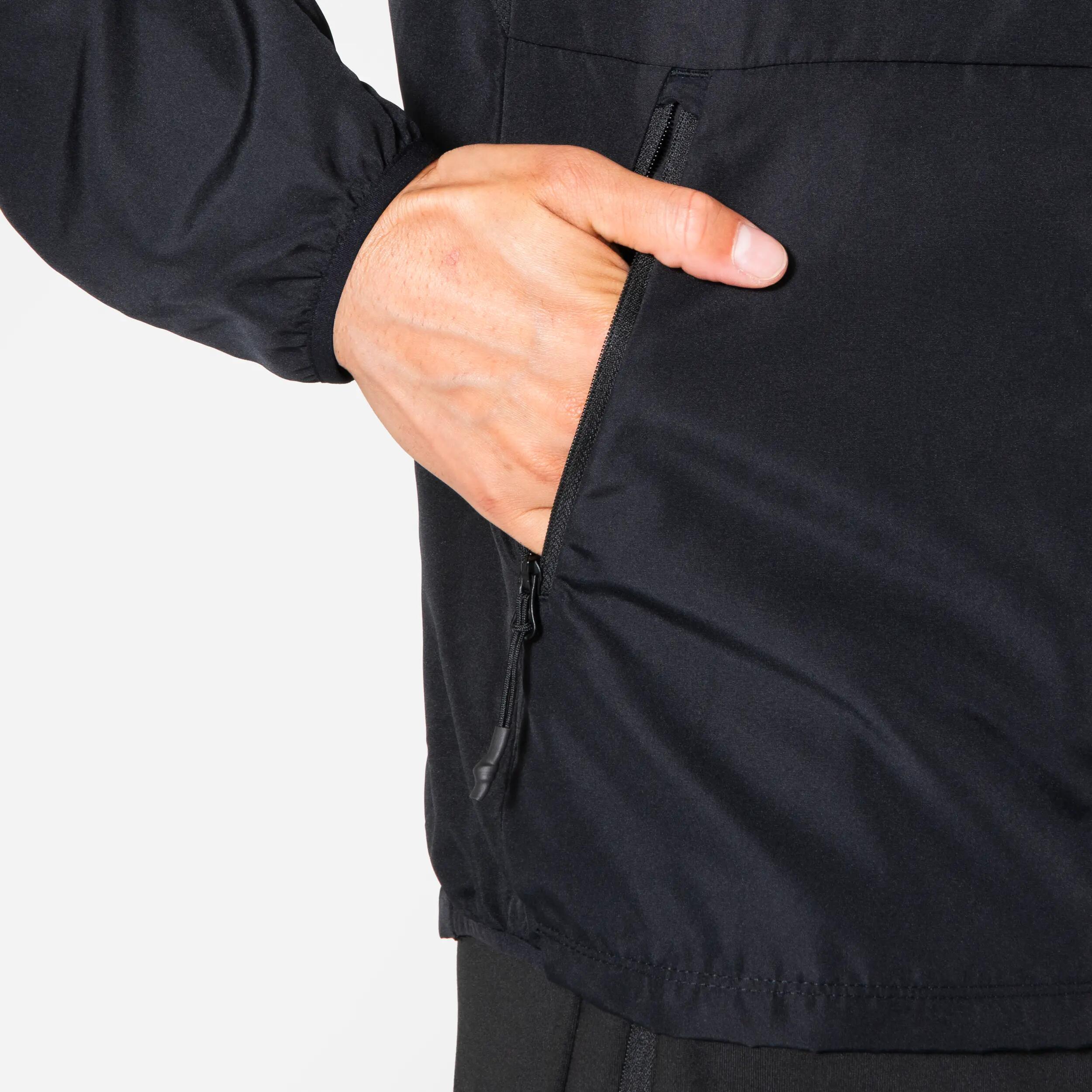 Laufjacke Trailrunning Herren winddicht - Run 100 schwarz 7/8